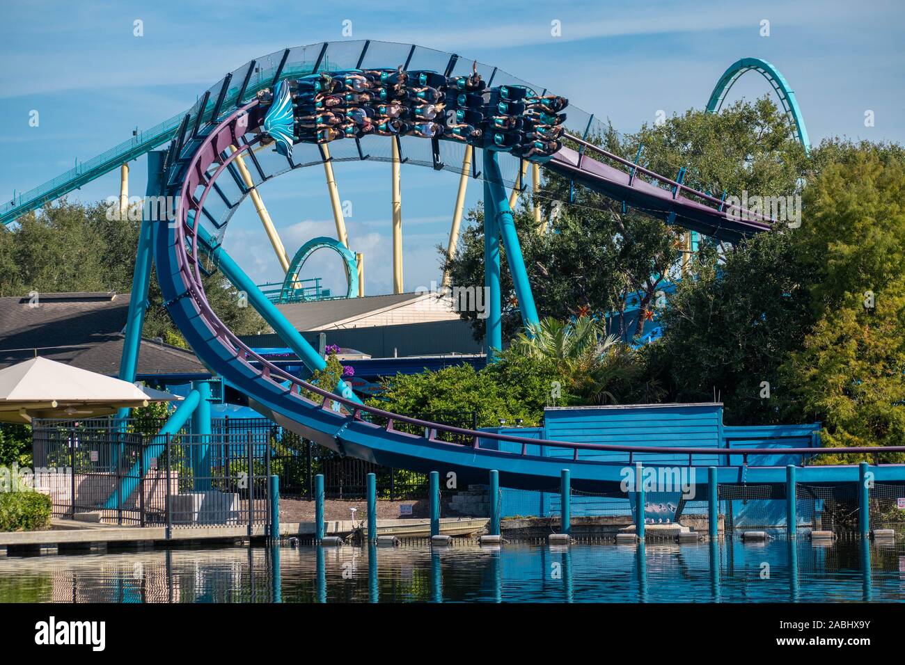 Orlando, Florida . Novembre 22, 2019. Per coloro che godono di Mako rollercoaster al Seaworld Foto Stock