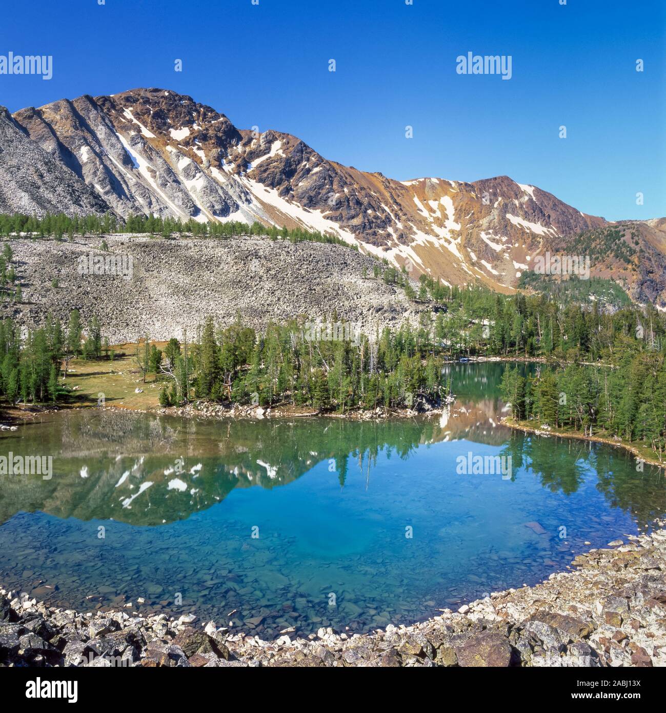 Lago senza nome sotto il monte evans in anaconda gamma vicino a Georgetown, montana Foto Stock