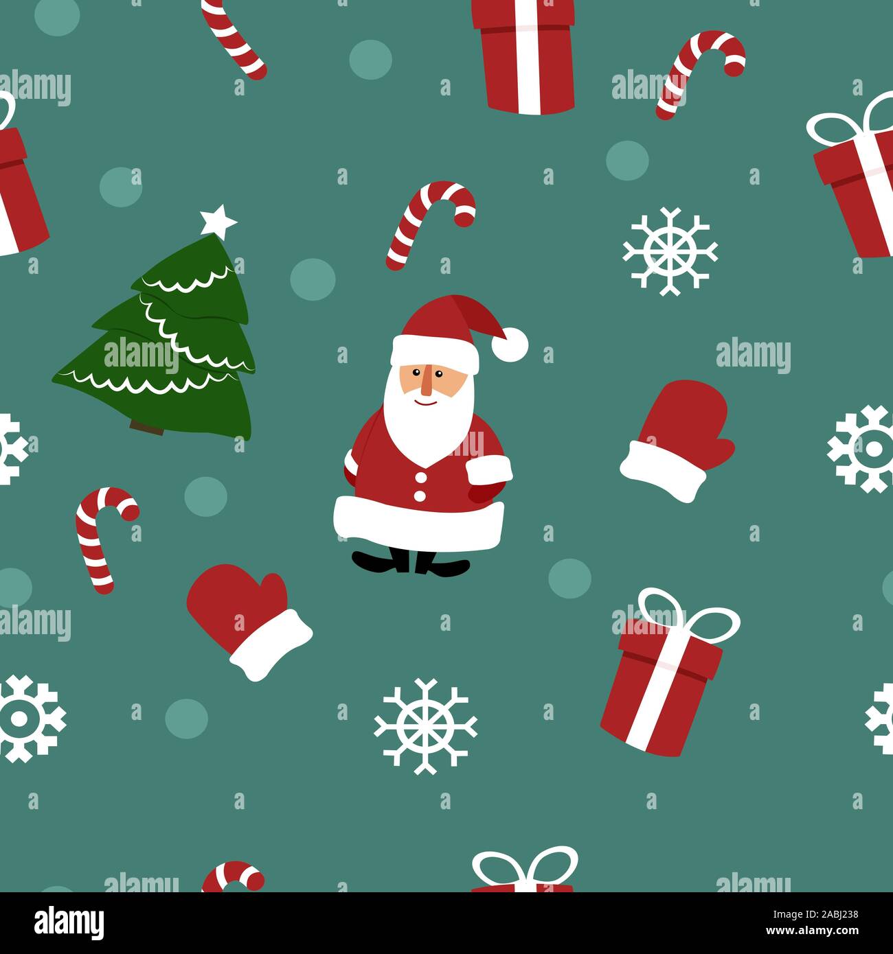 Seamless pattern vettore Santa e altro Natale e Anno Nuovo attributi Illustrazione Vettoriale