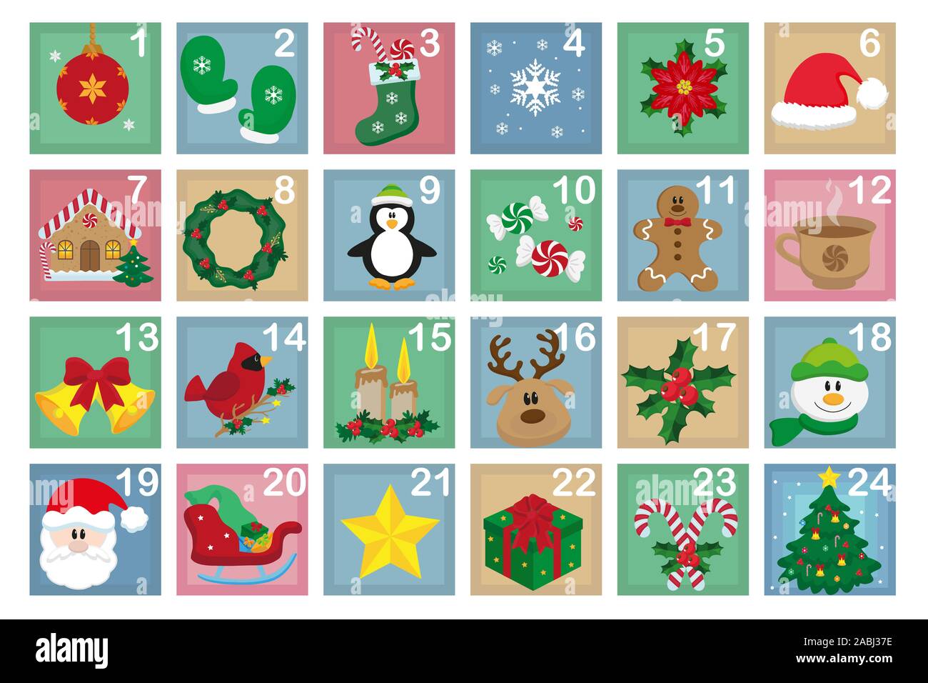 Calendario di Natale a contare 24 giorni prima di Natale Foto stock - Alamy