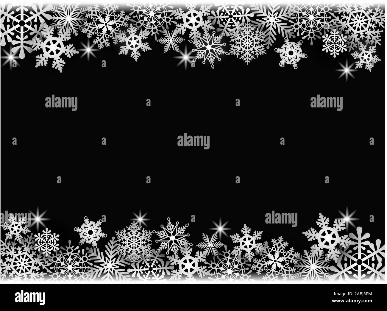 Sfondo di natale frame con i fiocchi di neve Illustrazione Vettoriale