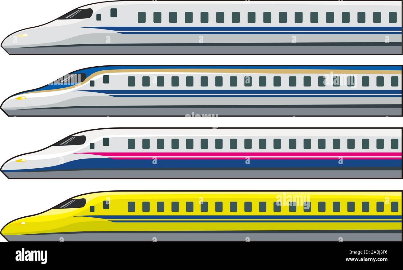 Bullet treni,vettore,illustrazioni. I treni ad alta velocità. Foto Stock