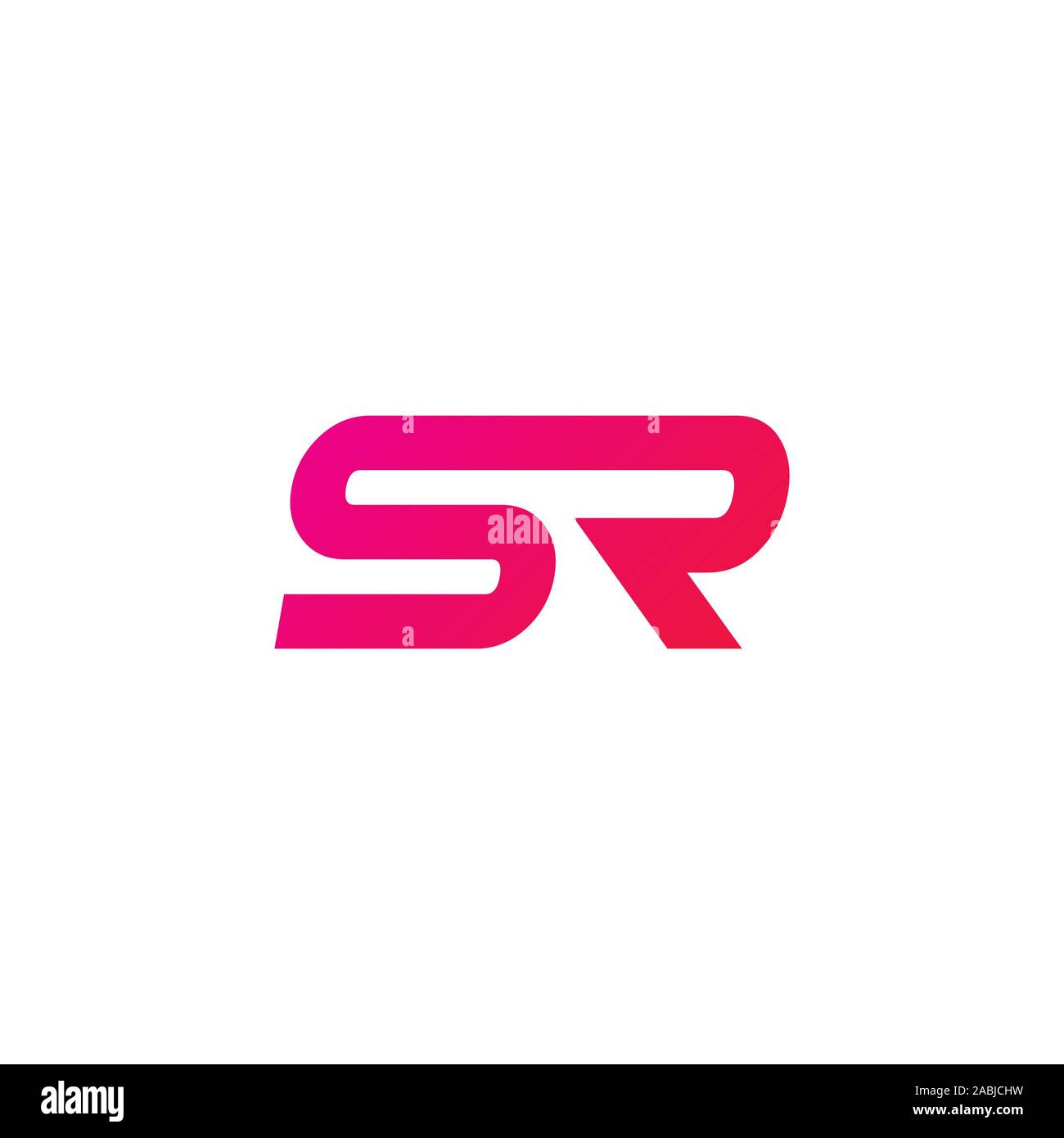 Logo sr iniziali . moderno logotipo sr Foto Stock