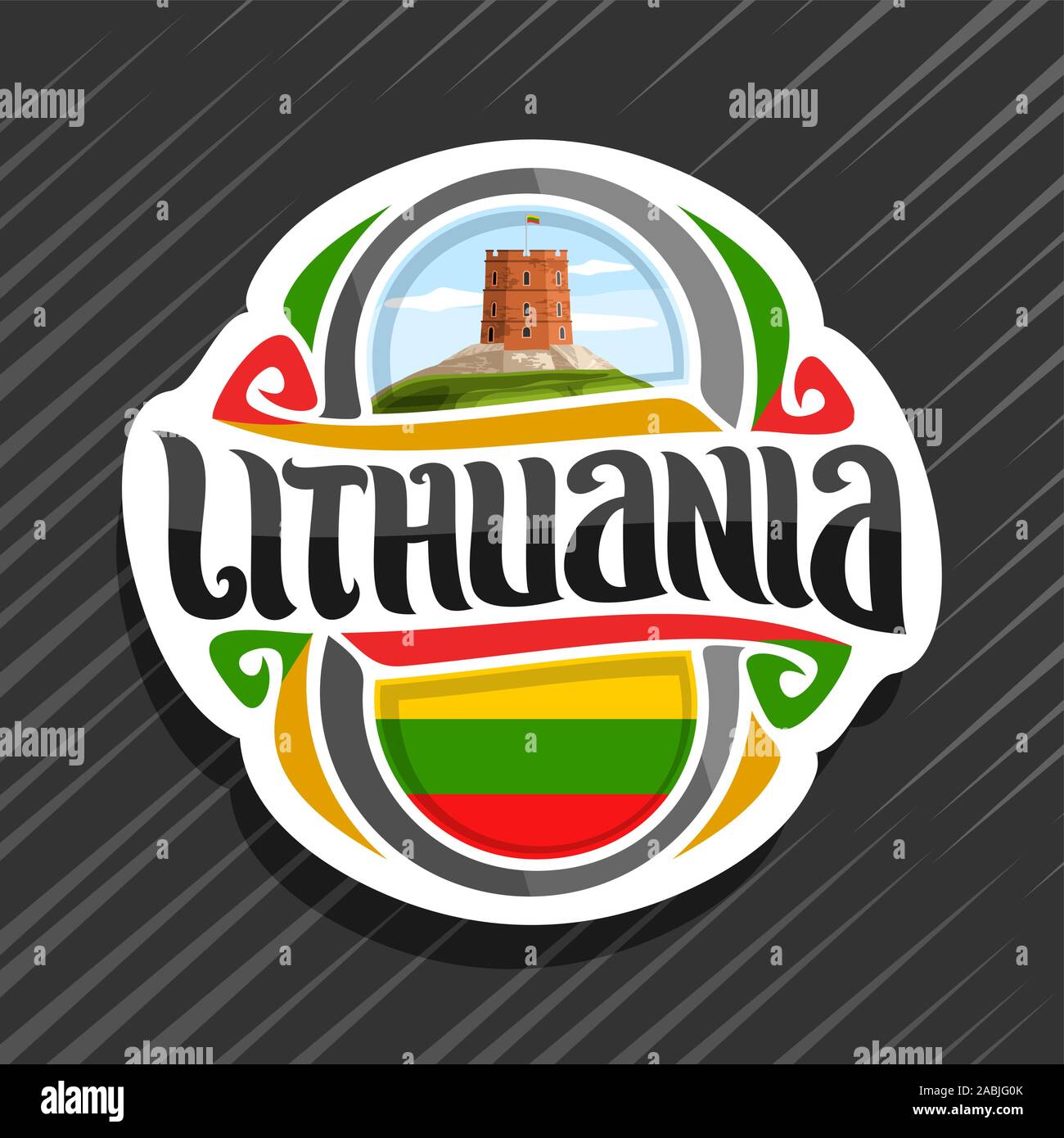 Novità Lituania Lituano Bandiere DEL PAESE FOTO NAZIONALE MAGNETE per frigorifero.