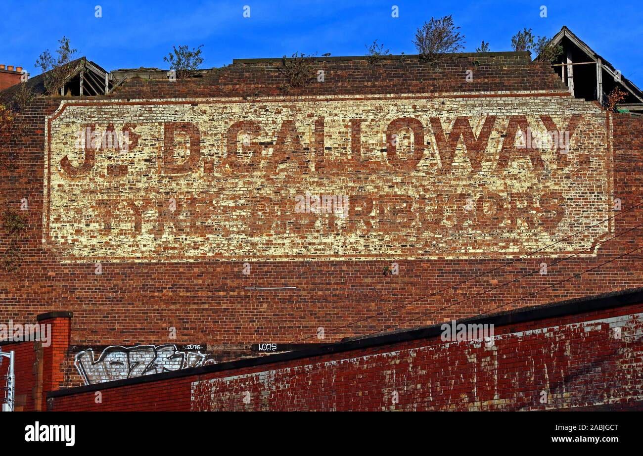 Jas D.Galloway,pneumatici,distributori, Barrack Street, Calton,Glasgow,Scozia,Regno Unito, G4 0TZ Foto Stock