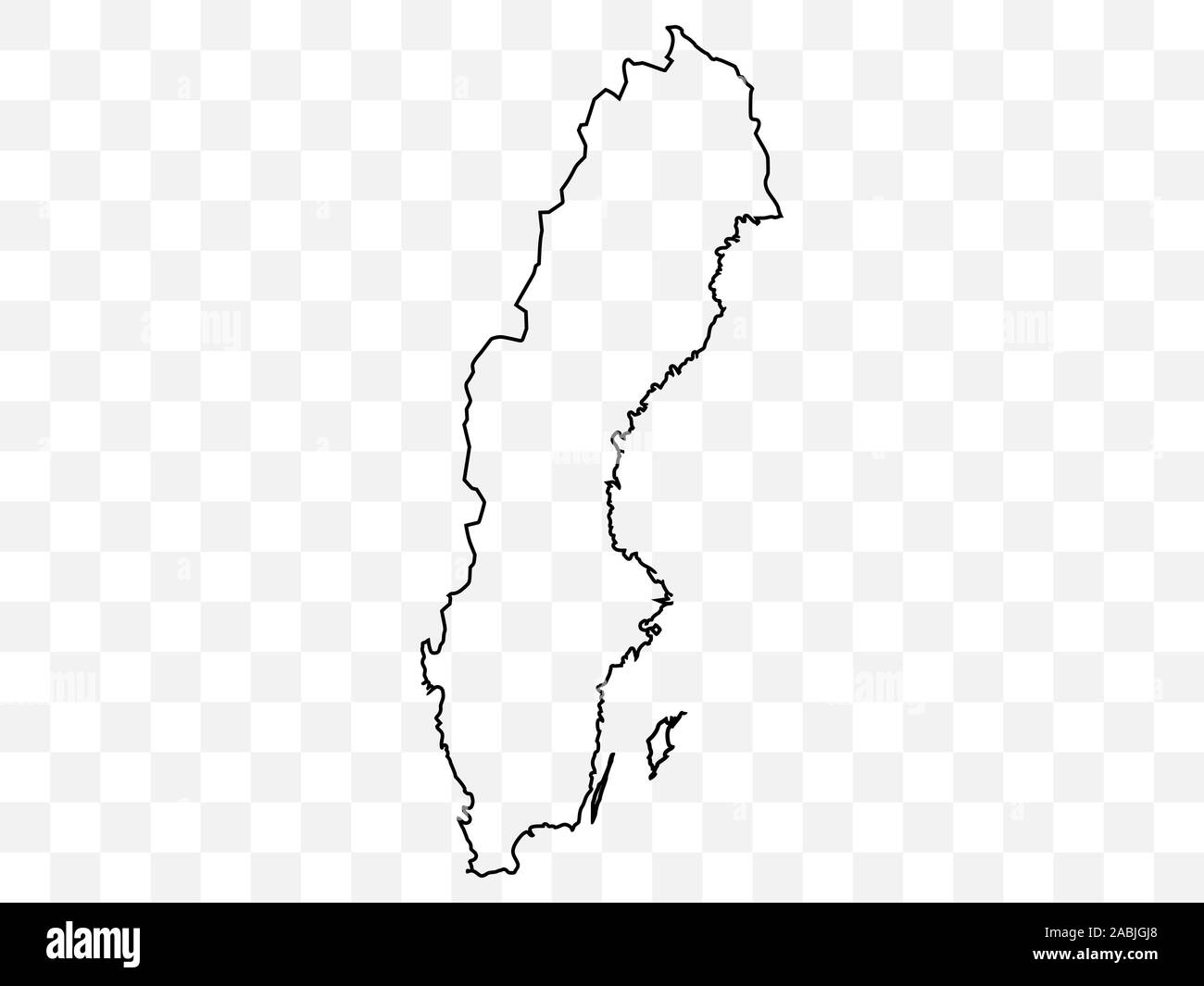 Mappa Svezia su sfondo trasparente. Illustrazione Vettoriale. Illustrazione Vettoriale