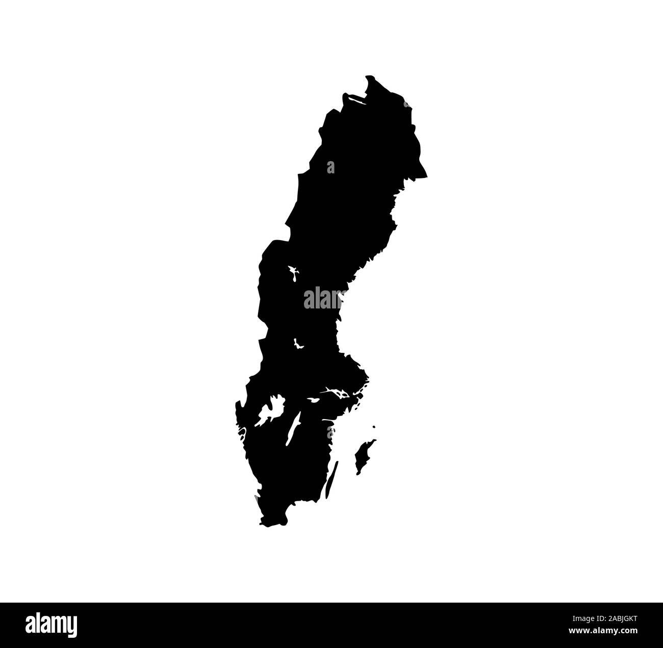 Mappa Svezia su sfondo bianco. Illustrazione Vettoriale. Illustrazione Vettoriale