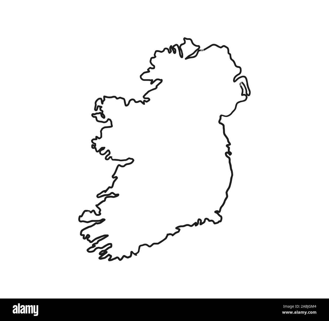 Mappa di Irlanda su sfondo bianco. Illustrazione Vettoriale. Illustrazione Vettoriale
