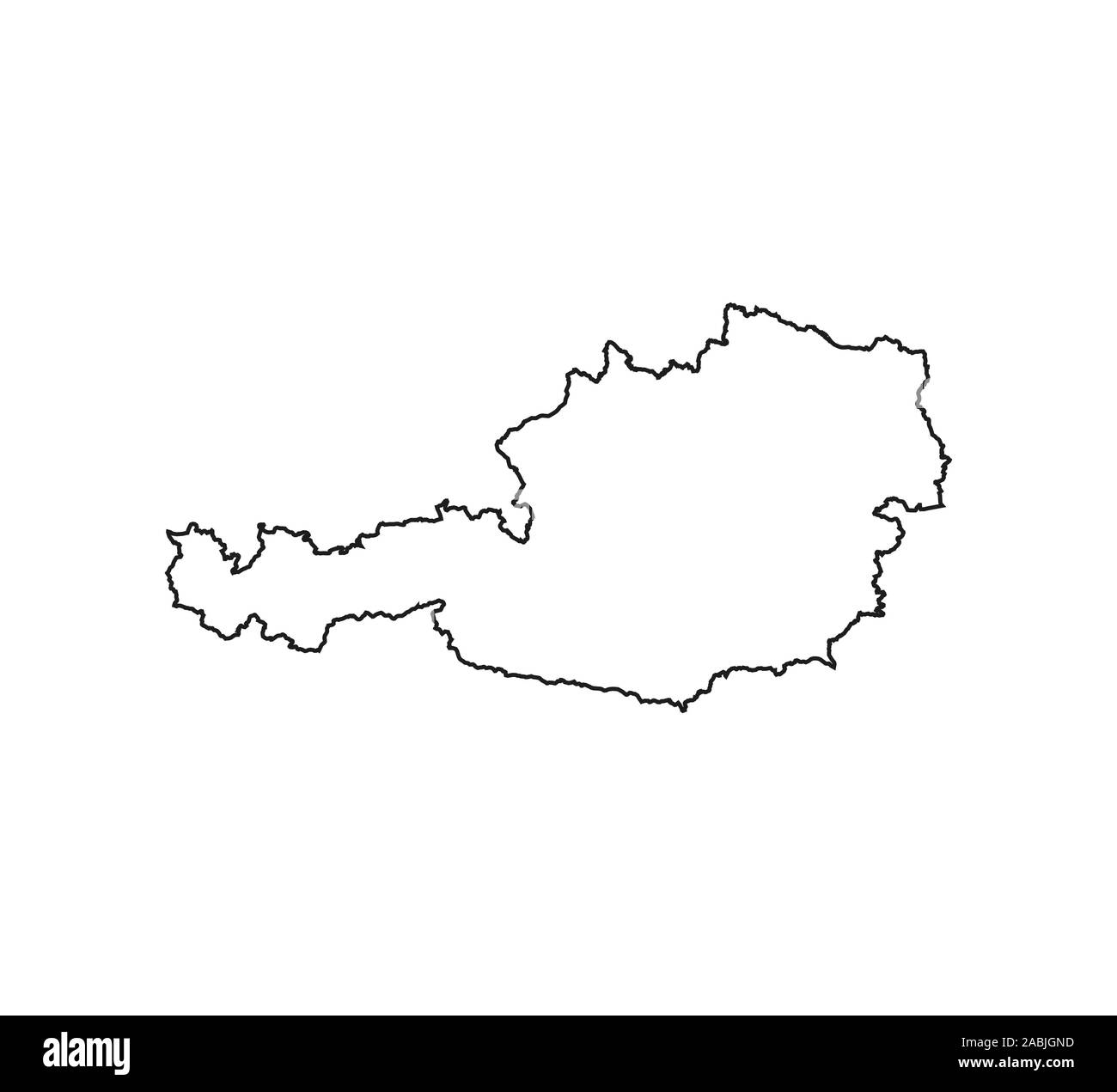 Mappa Austria su sfondo bianco. Illustrazione Vettoriale. Illustrazione Vettoriale