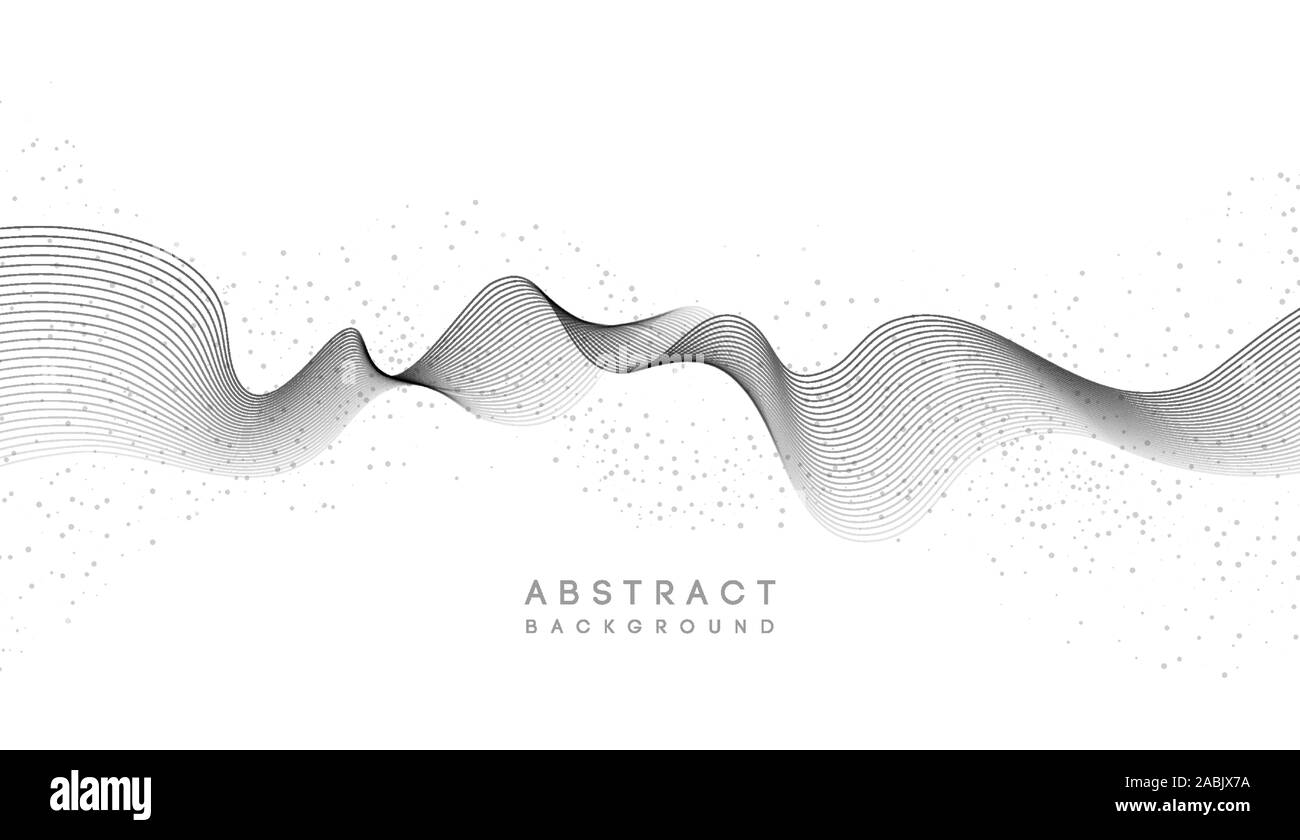 Abstract sfondo vettoriale, nera onda per brochure design, sito web, flyer. Illustrazione Vettoriale