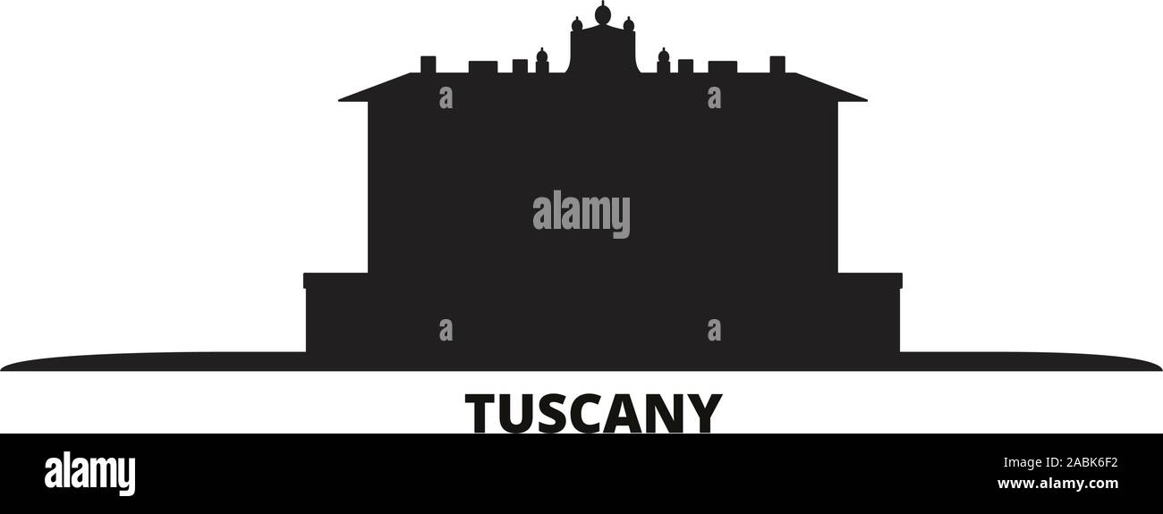 L'Italia, Toscana, Ville Medicee e i giardini dello skyline della città isolata illustrazione vettoriale. L'Italia, Toscana, Ville Medicee e giardini travel cityscape con l Illustrazione Vettoriale