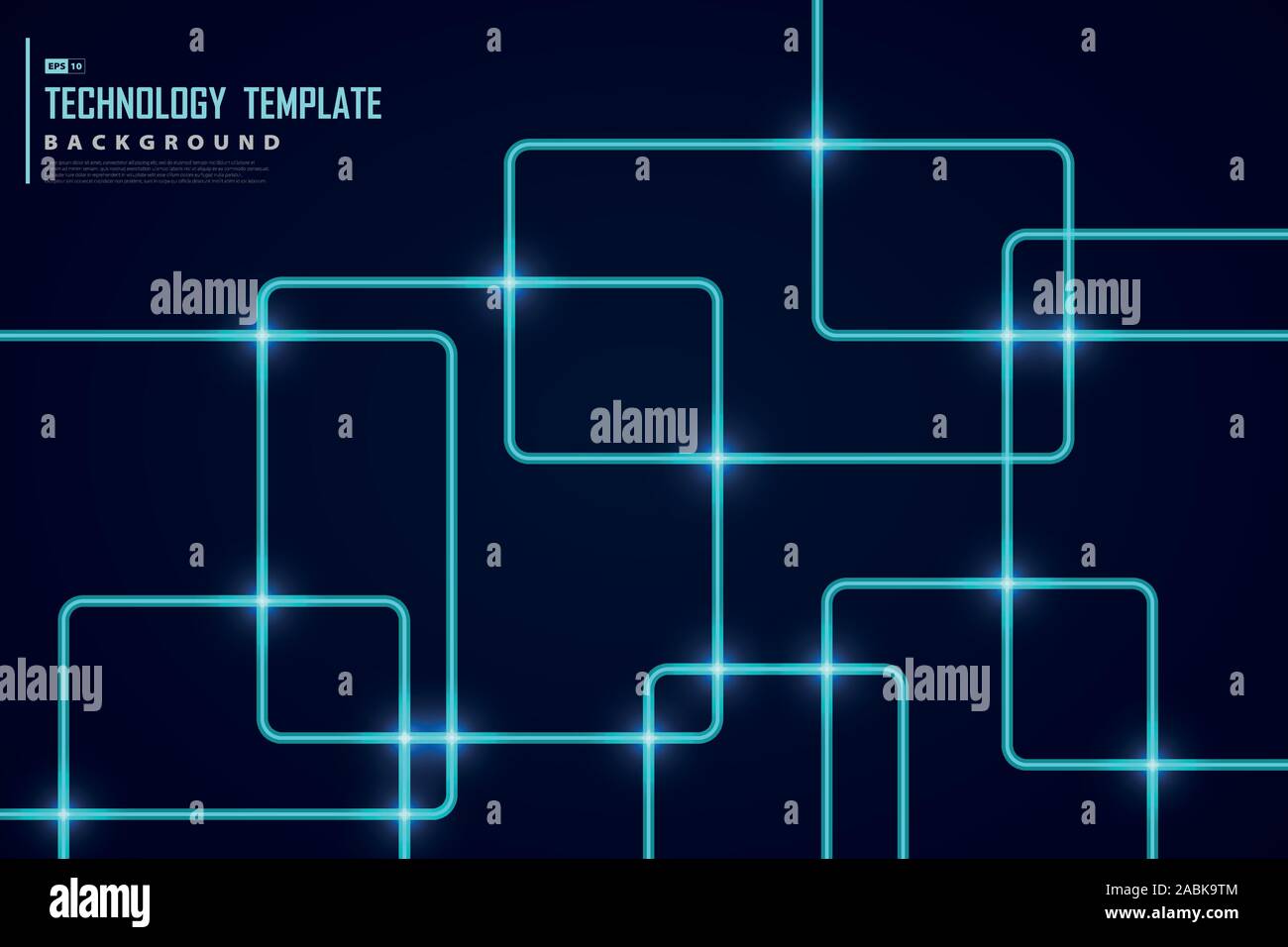 Abstract linea blu tech design quadrato con luce luccica decorazione. Utilizzare per creare poster, d'arte e progettazione del modello, annuncio, pagina artwork, headline, coperchio. ill Illustrazione Vettoriale