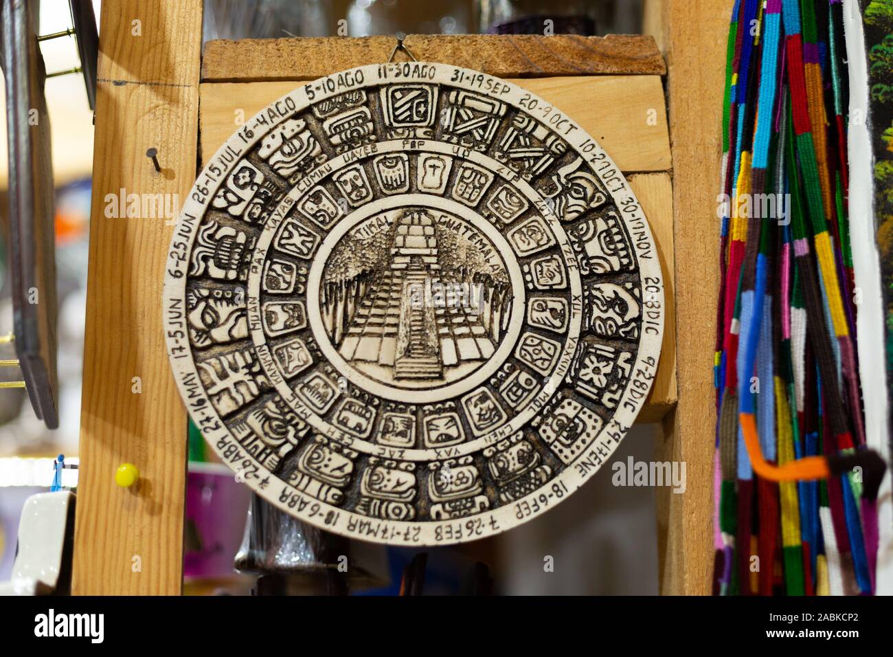 Calendario Maya in ceramica Foto Stock
