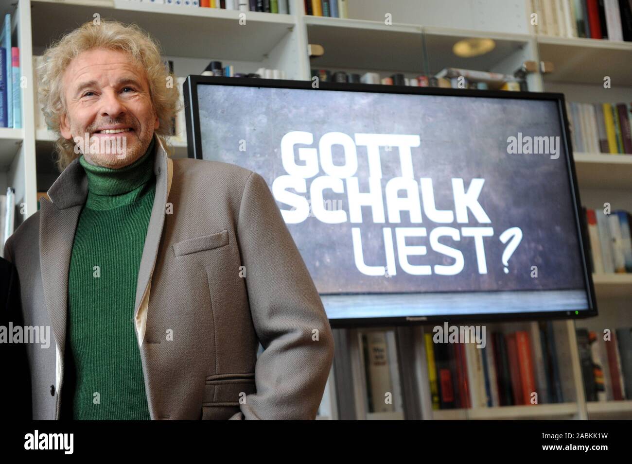 Thomas Gottschalk presenta il suo nuovo programma letterario "Gottschalk legge" presso il Literaturhaus, che sarà mostrato in BR a partire dal mese di marzo 2019. [Traduzione automatizzata] Foto Stock