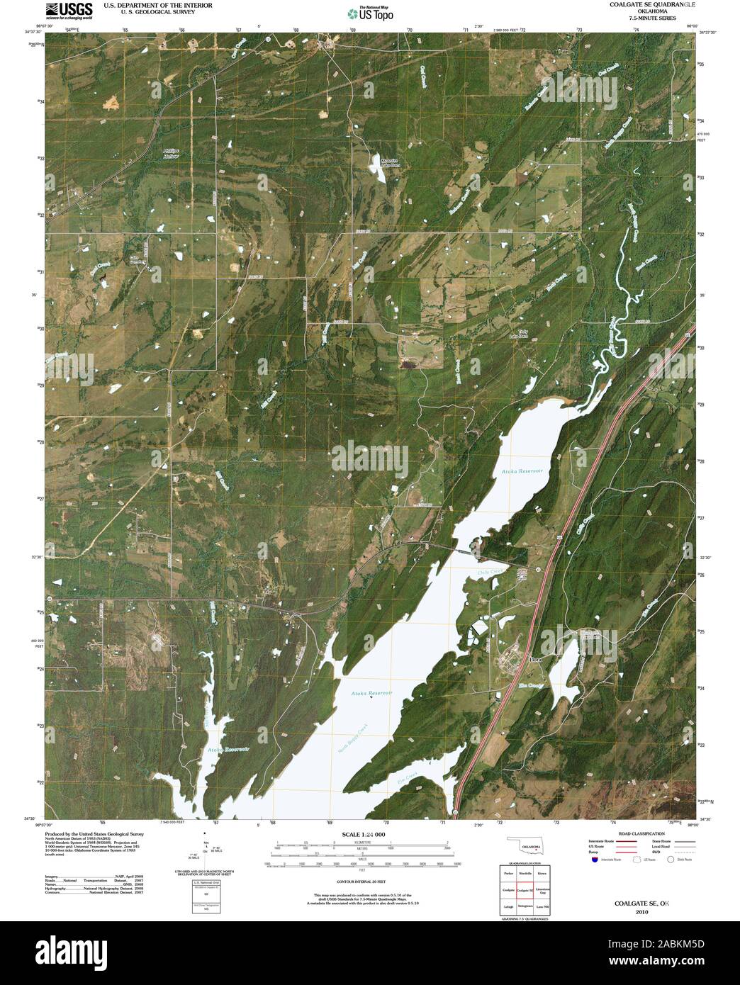 Mappa di coalgate oklahoma Immagini senza sfondo e Foto Stock ...