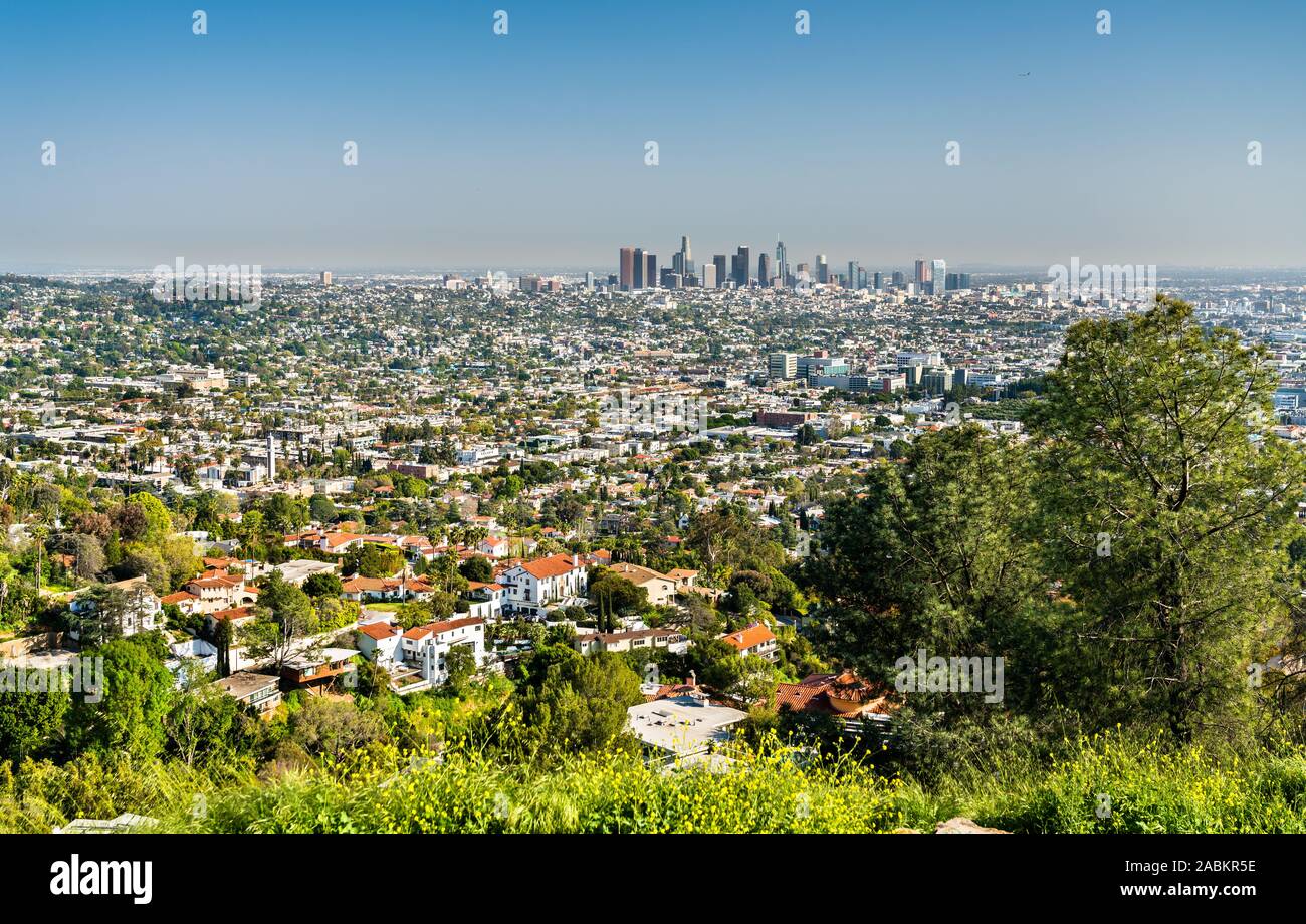 Vista di Los Angeles dal Monte Hollywood Foto Stock