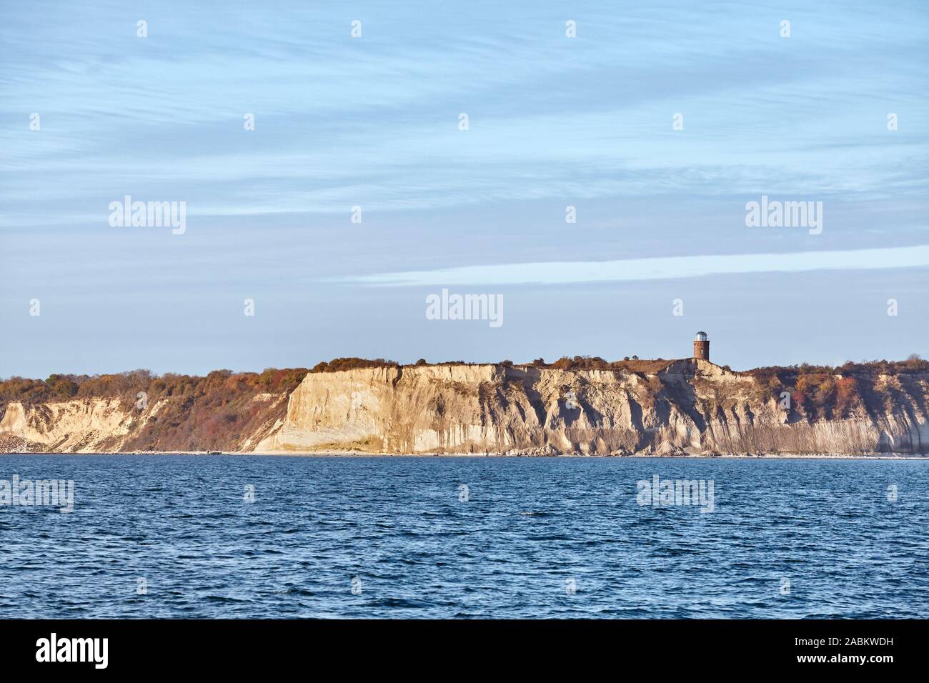 Isola di Rügen chalk scogliere a sunrise, Germania. Foto Stock