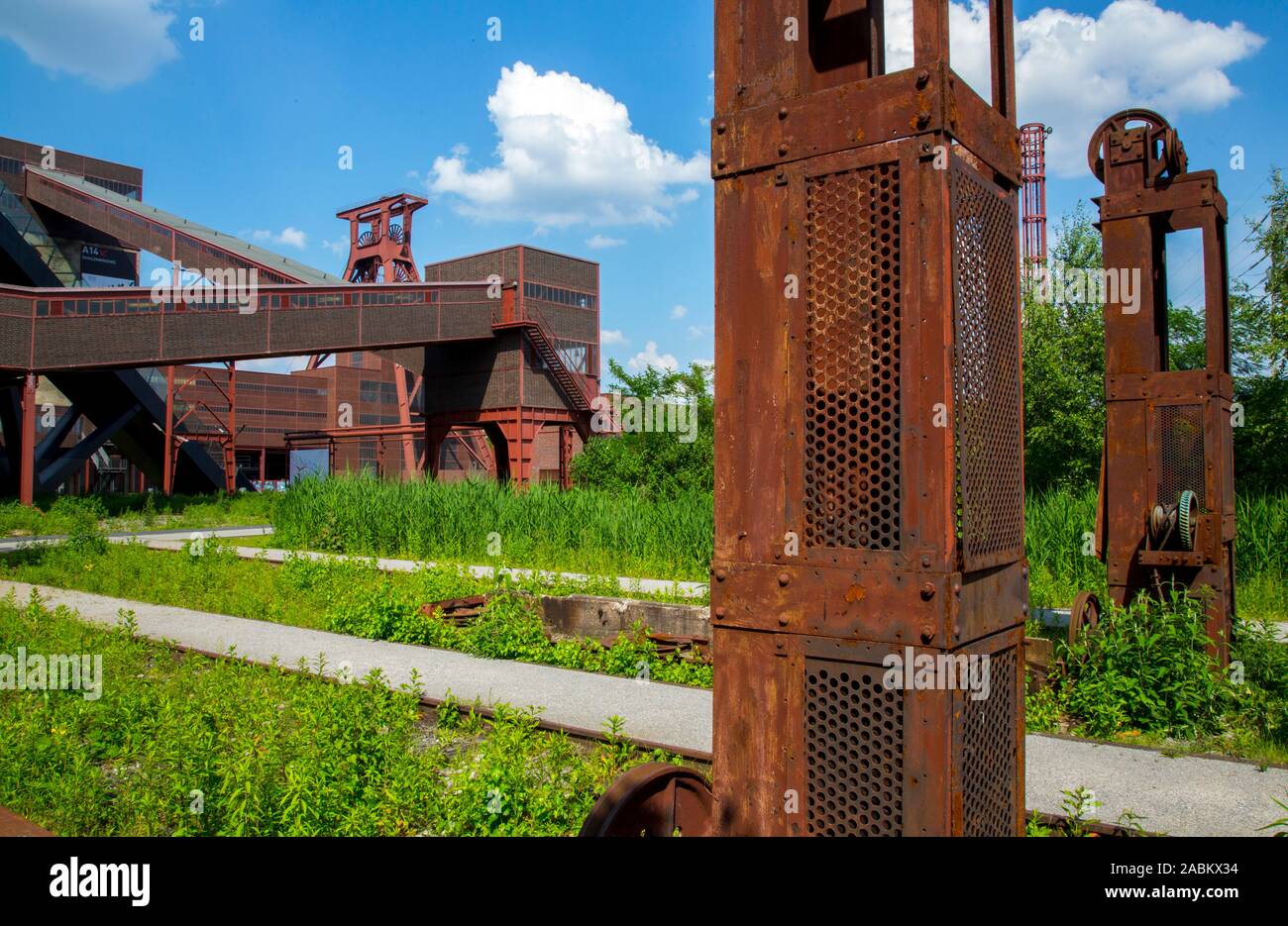 Eredità di Mondo Zollverein colliery, di Essen, Zollverein XII albero, doppio telaio pit, Germania Foto Stock