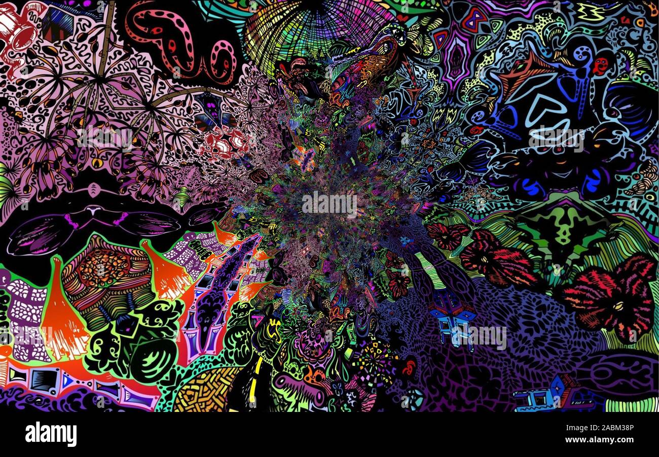 Coloratissimi sfondi LSD Foto Stock