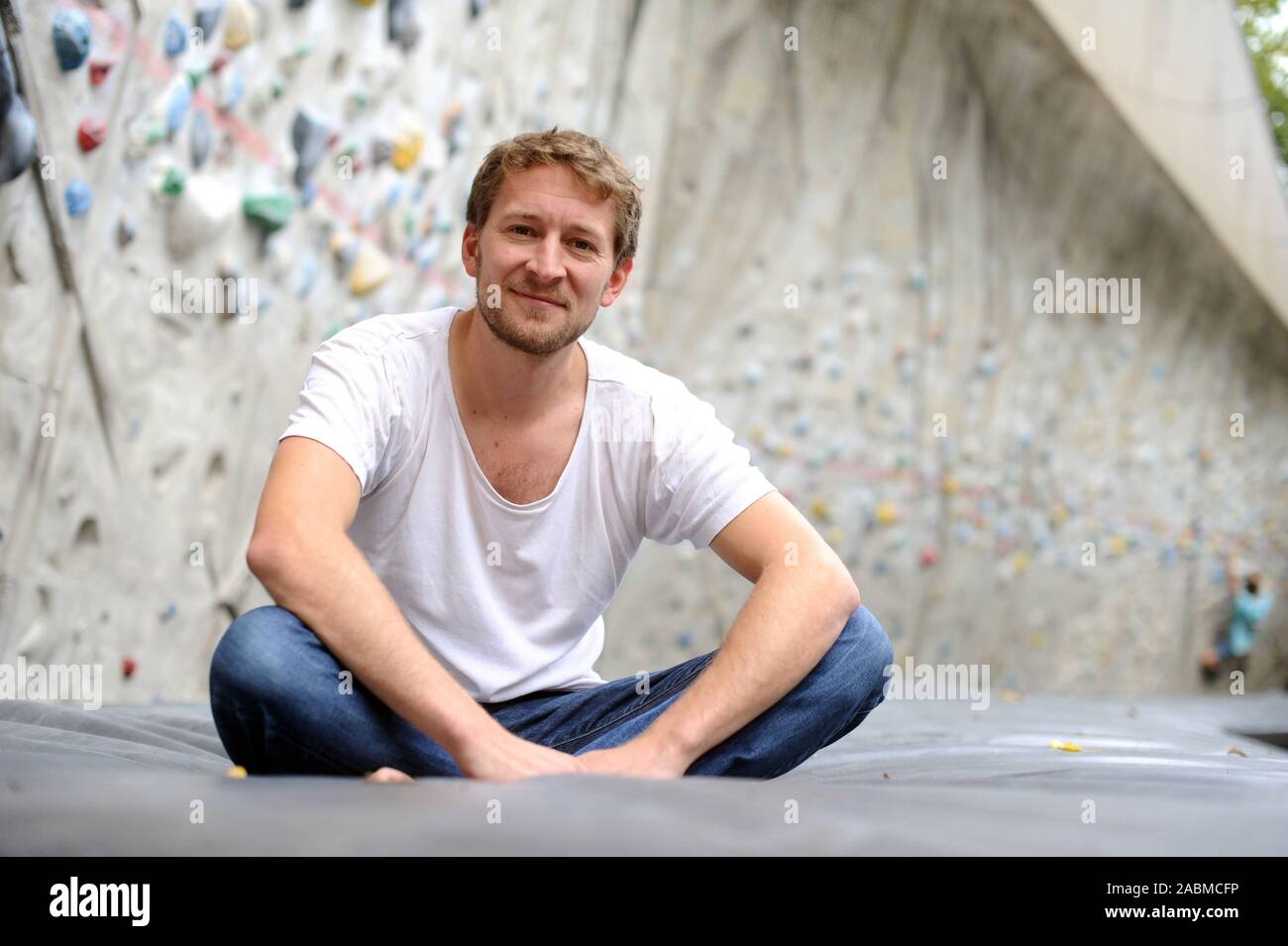 Matthias Ballweg, nuovo primo presidente della sezione bernese del tedesco Associazione alpina (DAV), ammessi al centro di arrampicata del DAV in Thalkirchen. [Traduzione automatizzata] Foto Stock