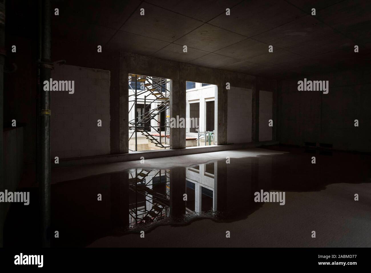 Martedì 8 ottobre 2019, una panoramica foto mostra il guscio del centro notizie e casa di onda a Freimann (Alta Baviera). [Traduzione automatizzata] Foto Stock