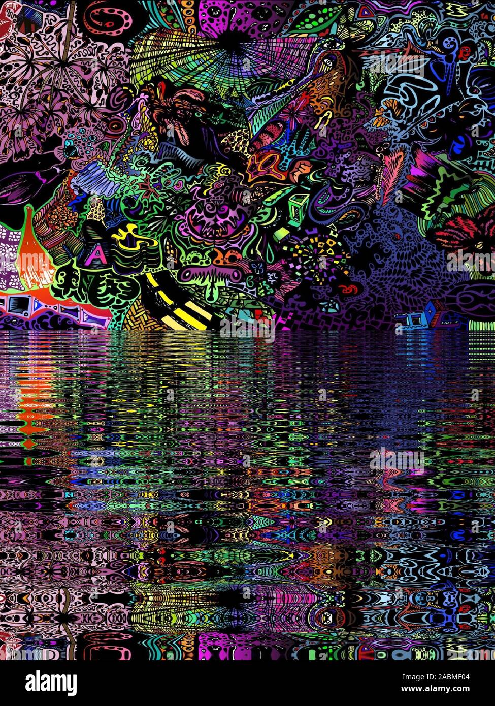 Coloratissimi sfondi LSD Foto Stock