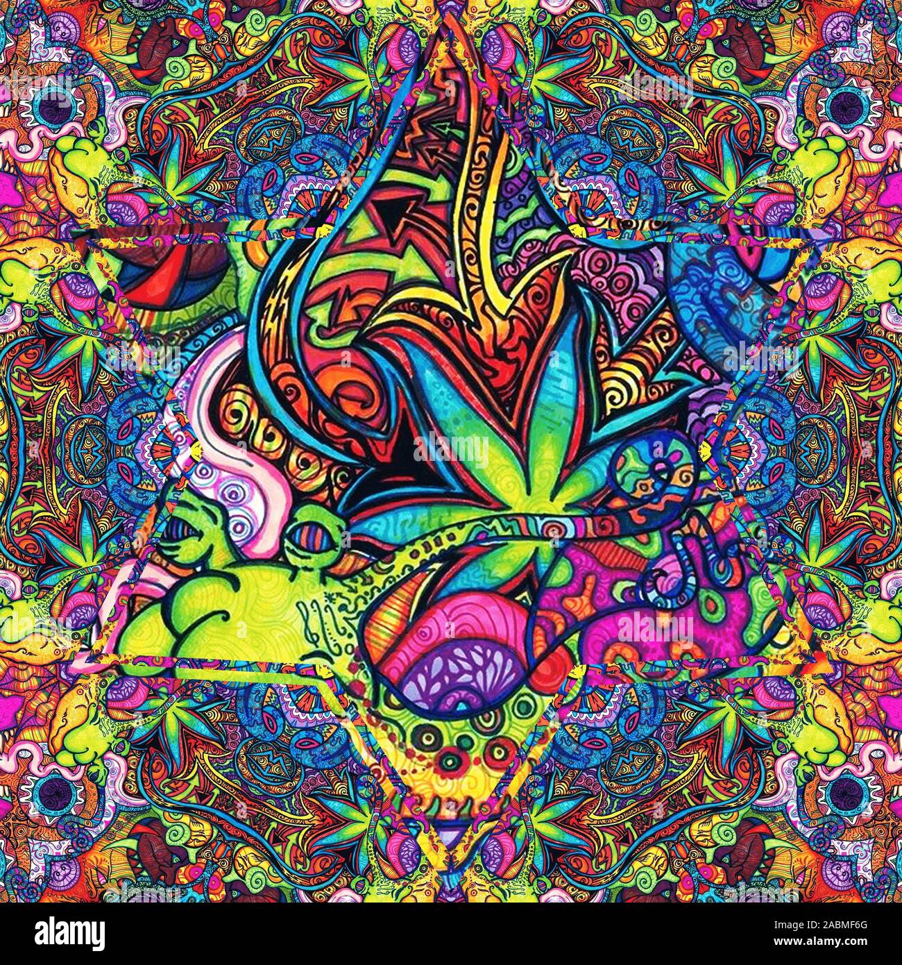 Coloratissimi sfondi LSD Foto Stock