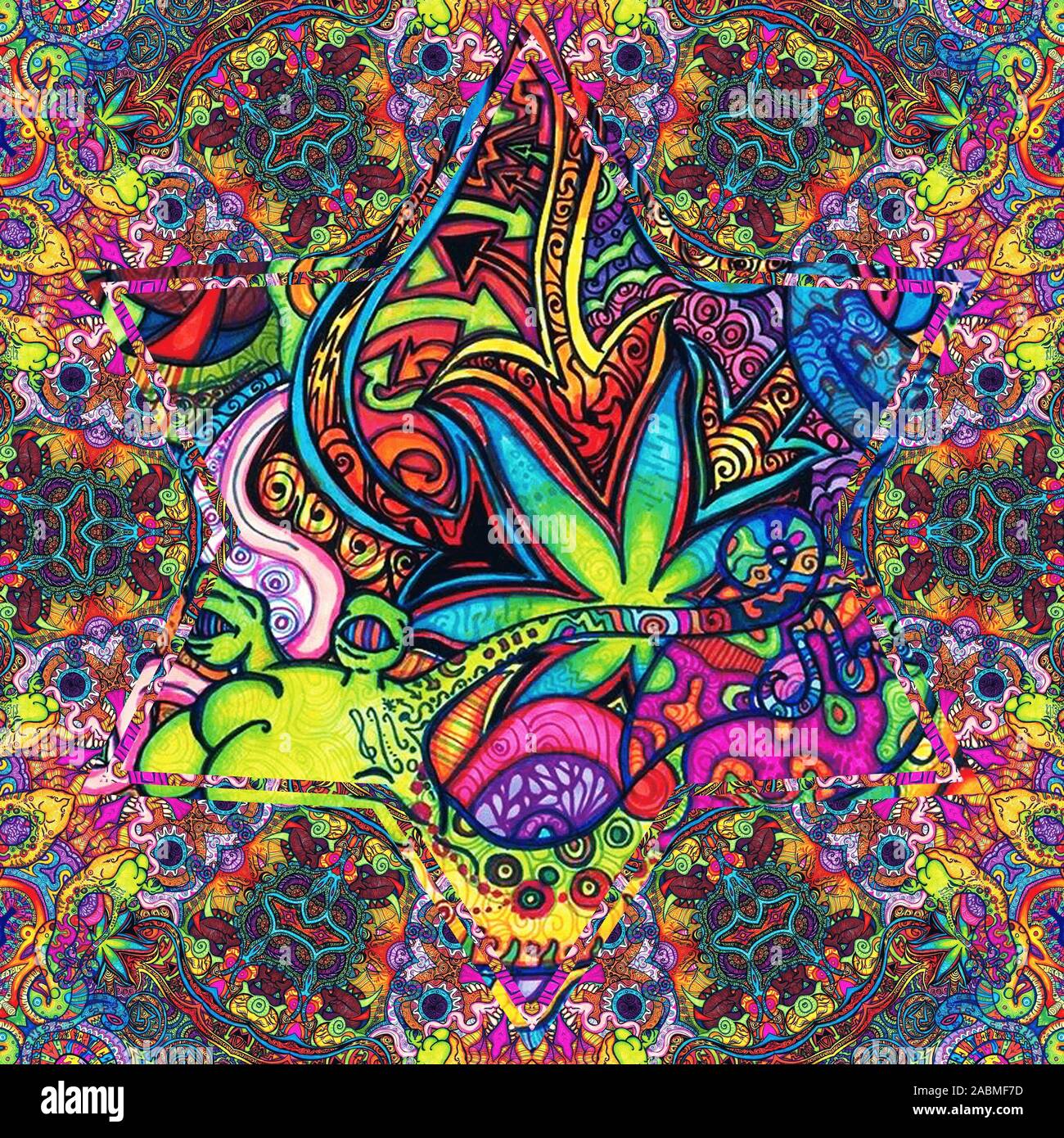 Coloratissimi sfondi LSD Foto Stock