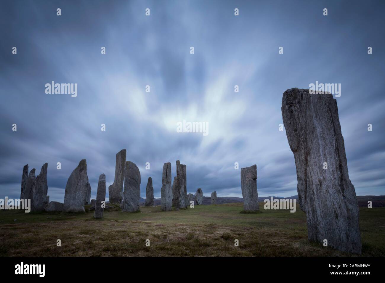 Calanais pietre permanente su Harris Foto Stock