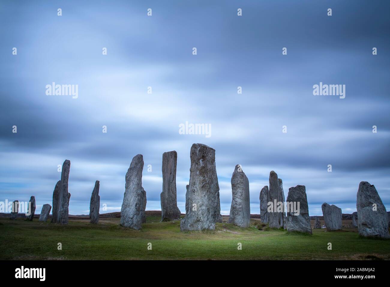 Calanais pietre permanente su Harris Foto Stock