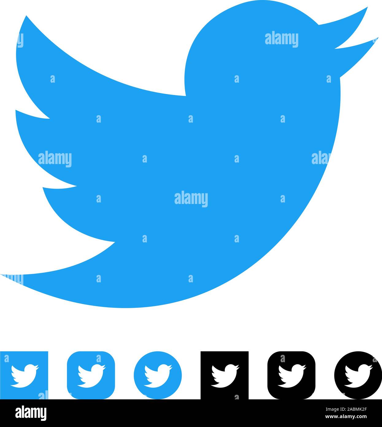 Kiev, Ucraina - 28 novembre 2019 logo Twitter illustrazione vettoriale su bianco. Twitter è una rete sociale per short messaging Illustrazione Vettoriale