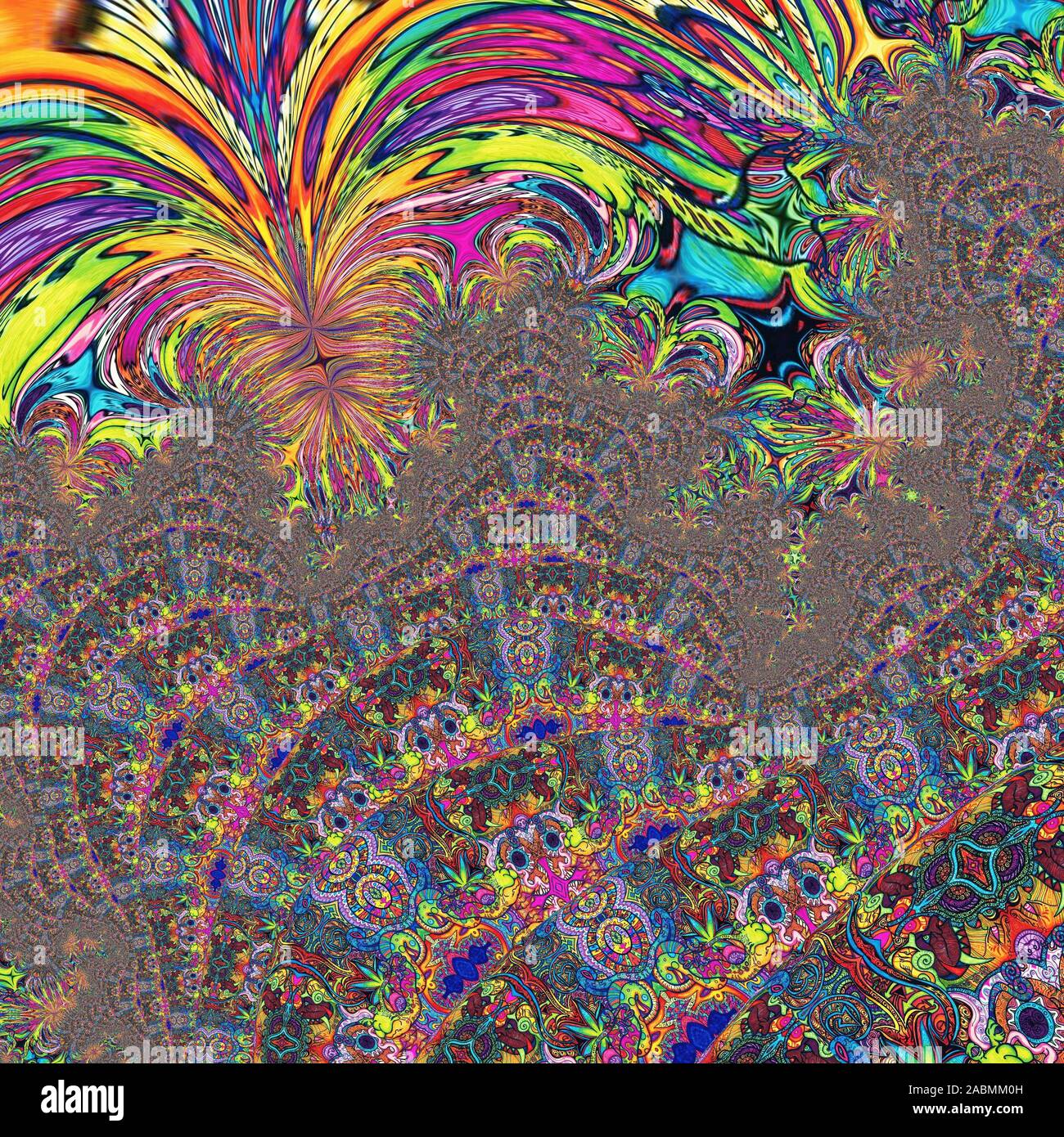 Coloratissimi sfondi LSD Foto Stock