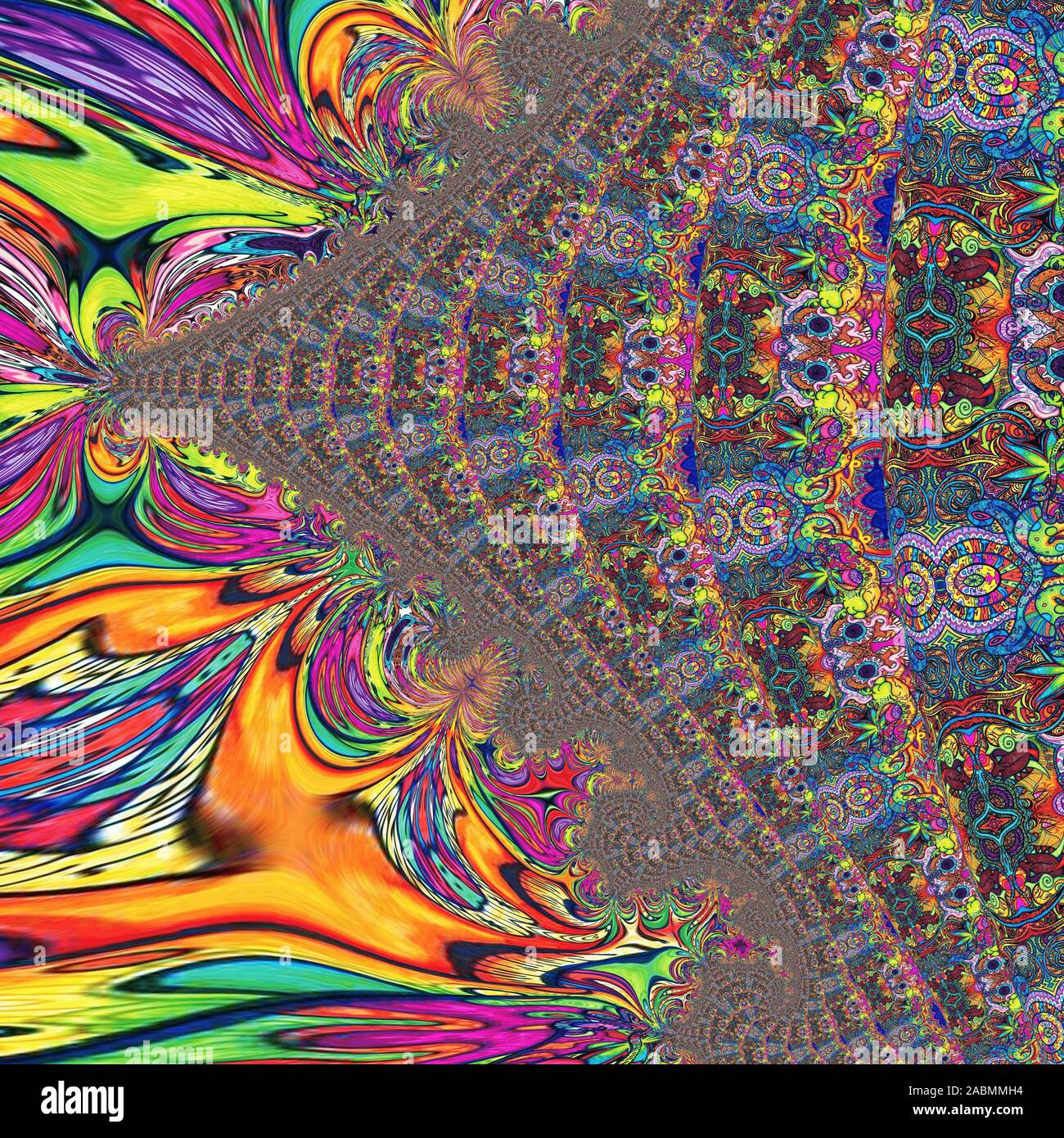 Coloratissimi sfondi LSD Foto Stock