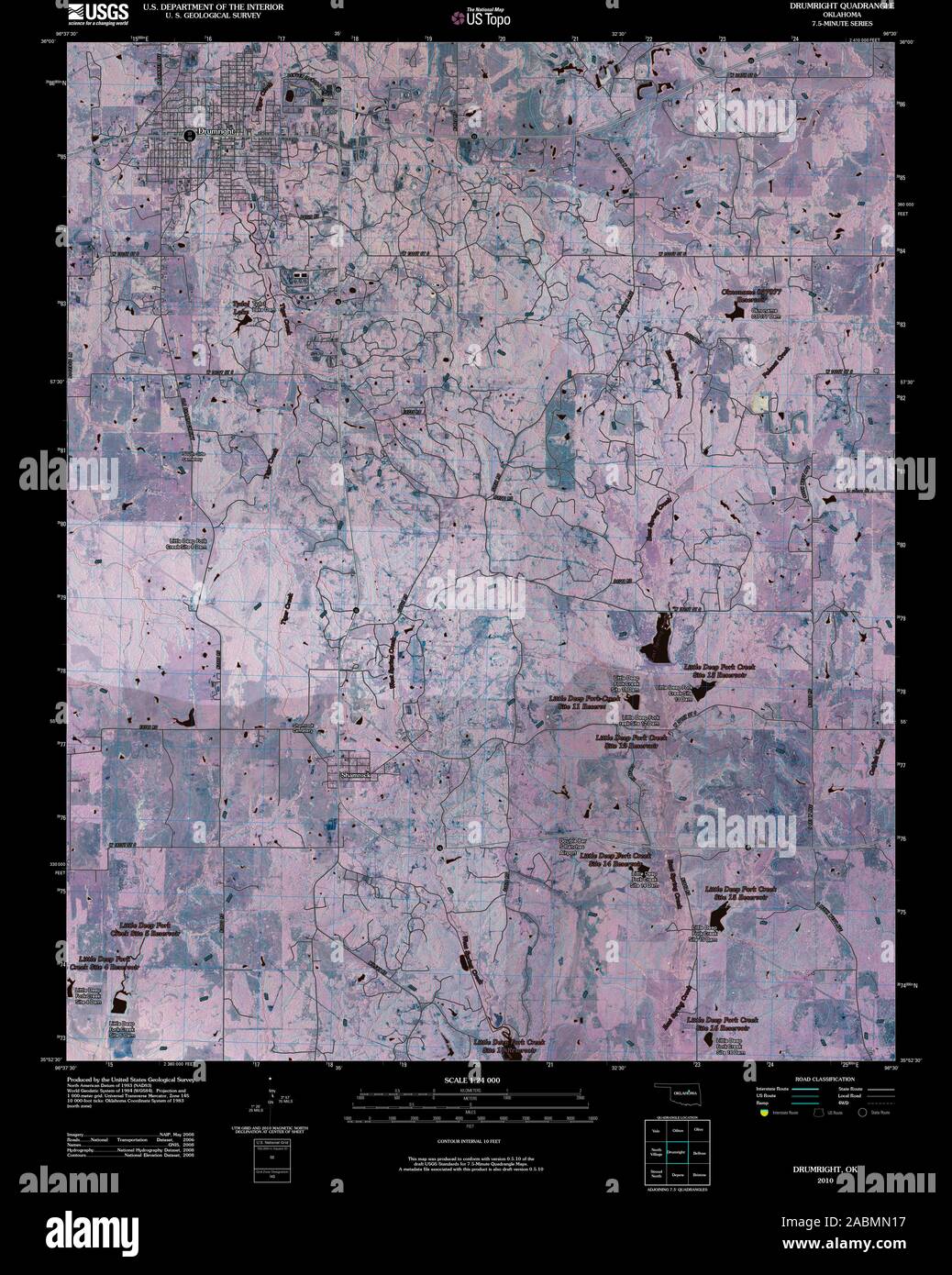 Mappa di drumright oklahoma immagini e fotografie stock ad alta