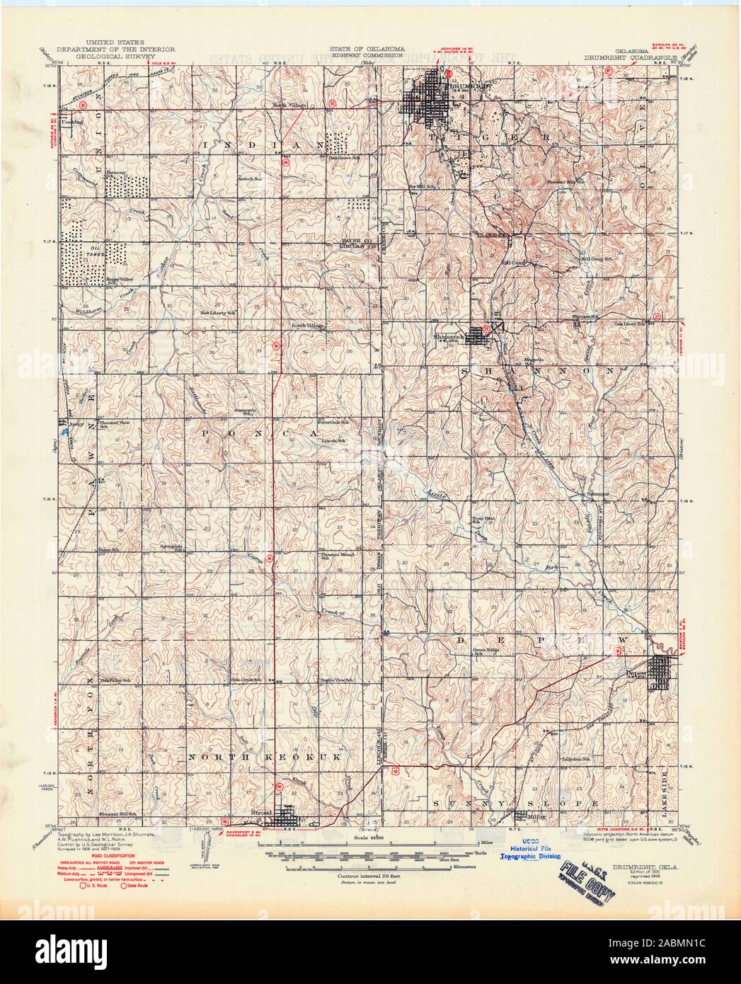 Mappa di drumright oklahoma immagini e fotografie stock ad alta