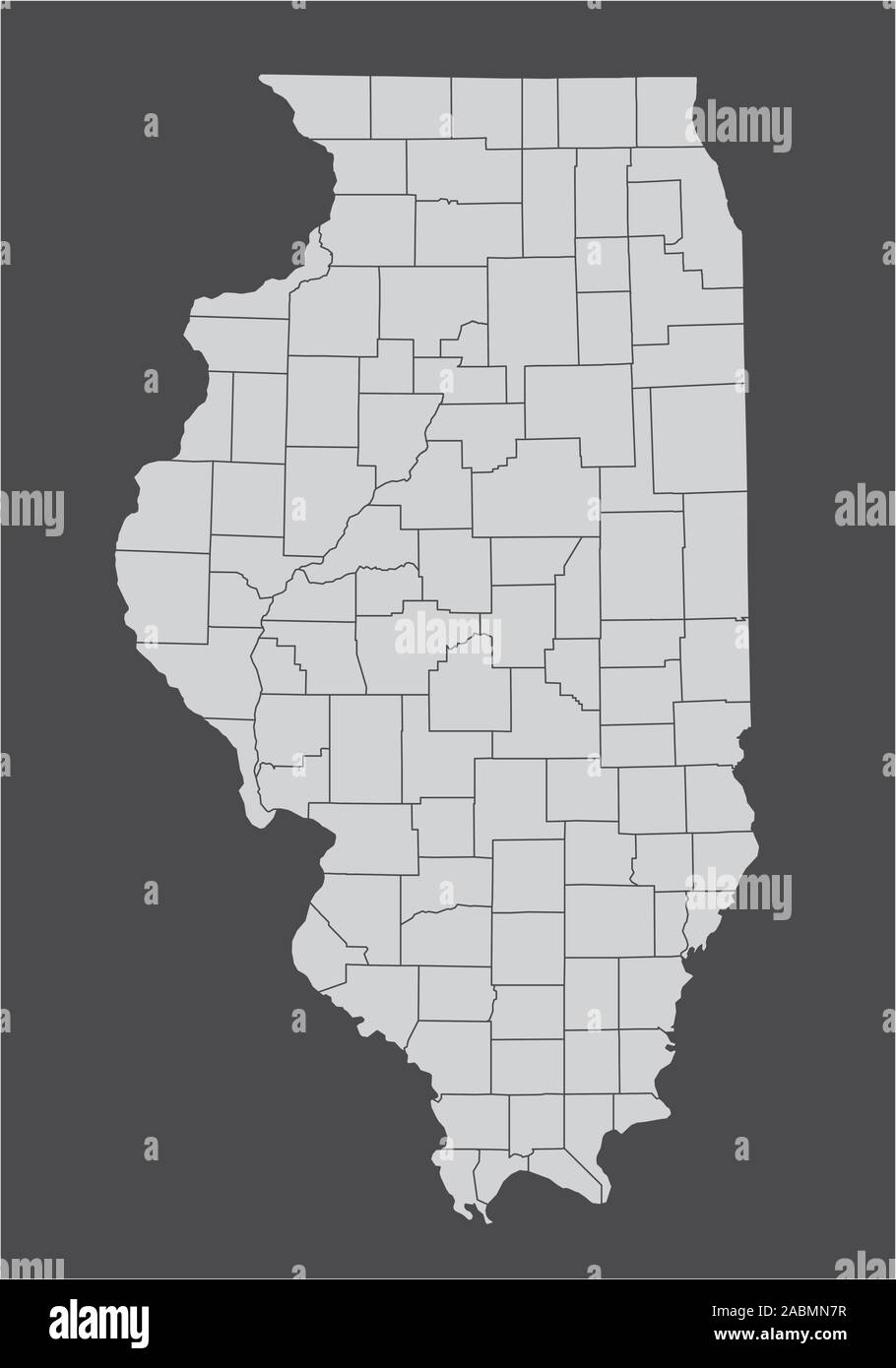 Illinois contee mappa Illustrazione Vettoriale