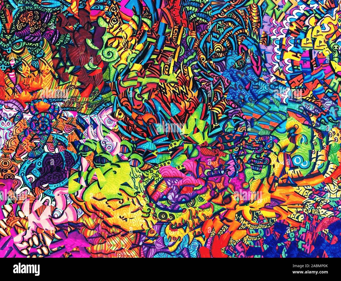 Coloratissimi sfondi LSD Foto Stock