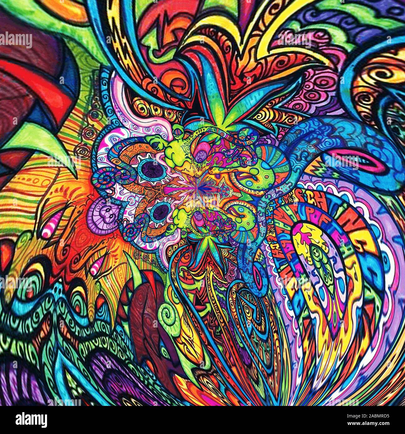 Coloratissimi sfondi LSD Foto Stock