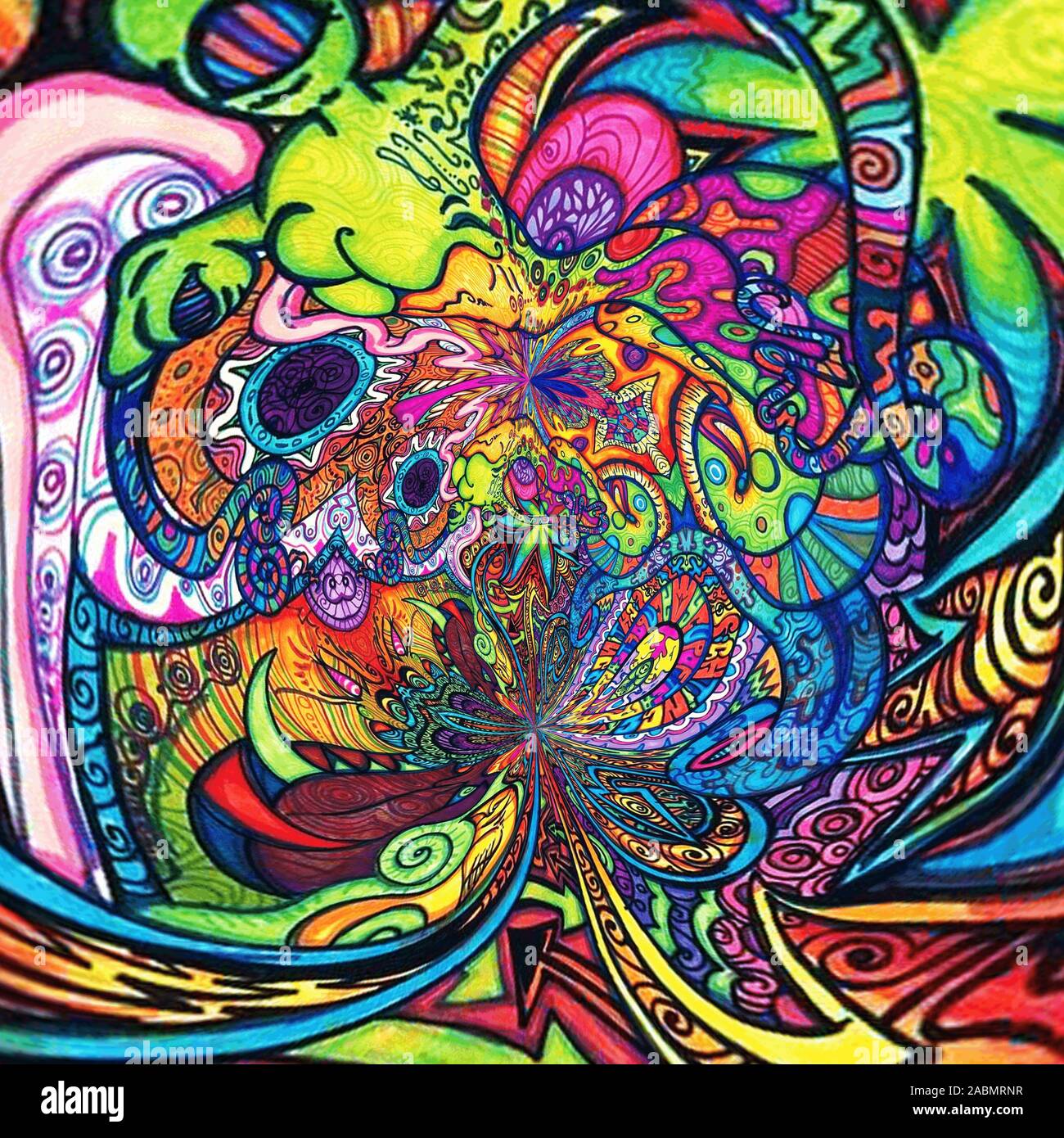 Coloratissimi sfondi LSD Foto Stock