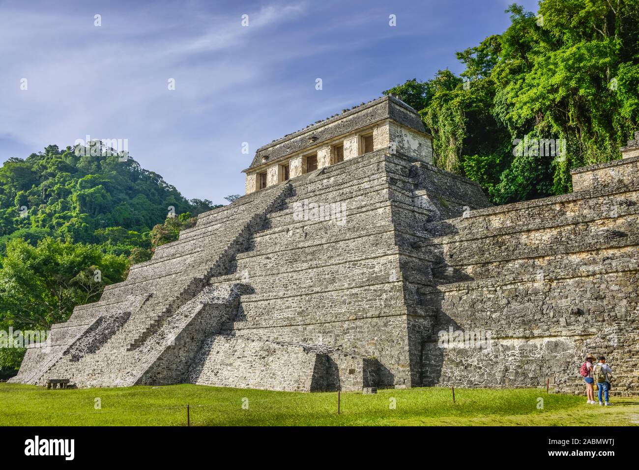 Tempel der Inschriften (Templo de las Inscripciones), Mayaruinen, Palenque, Chiapas, Mexiko Foto Stock