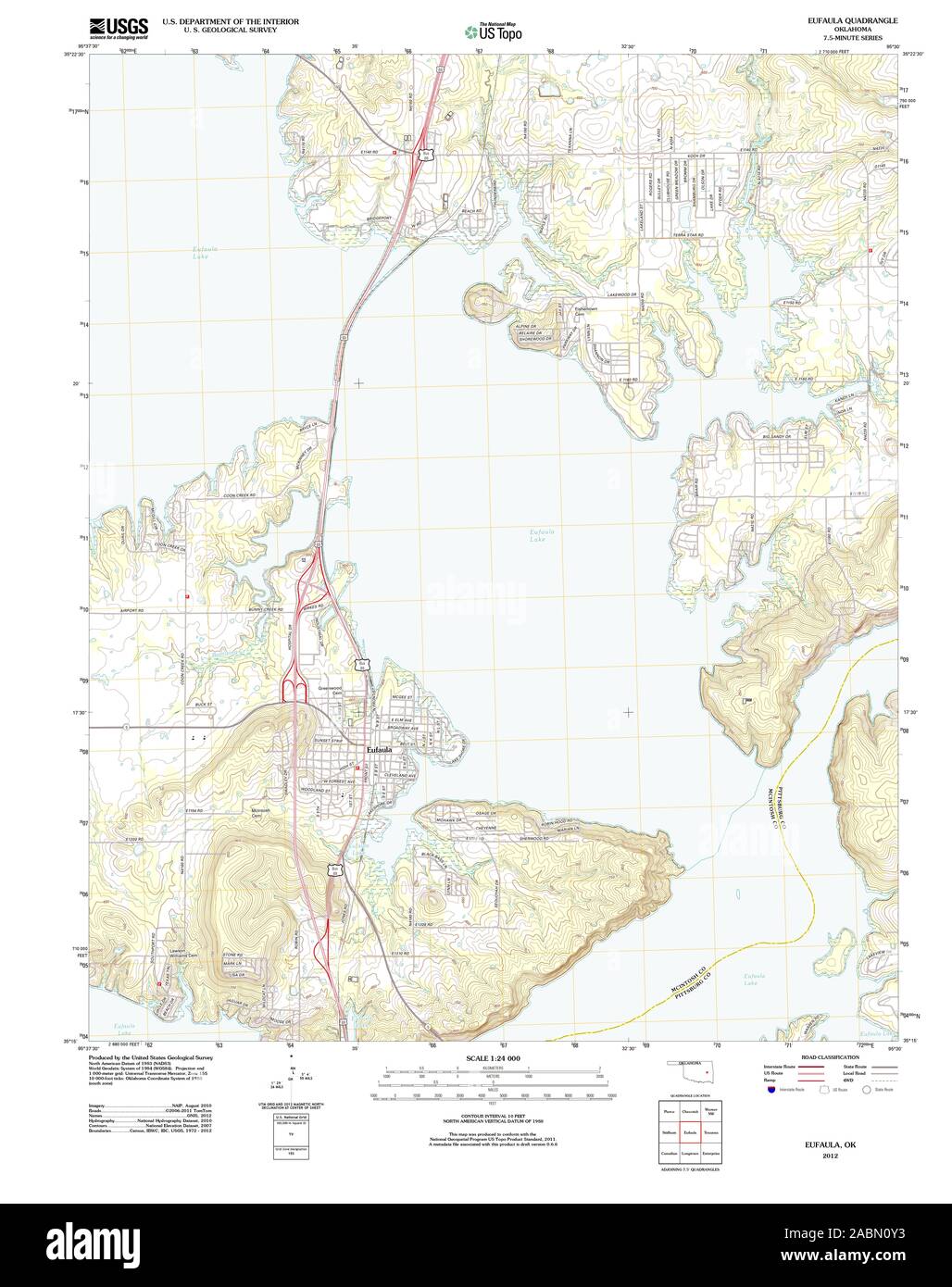 Mappa di eufaula oklahoma immagini e fotografie stock ad alta
