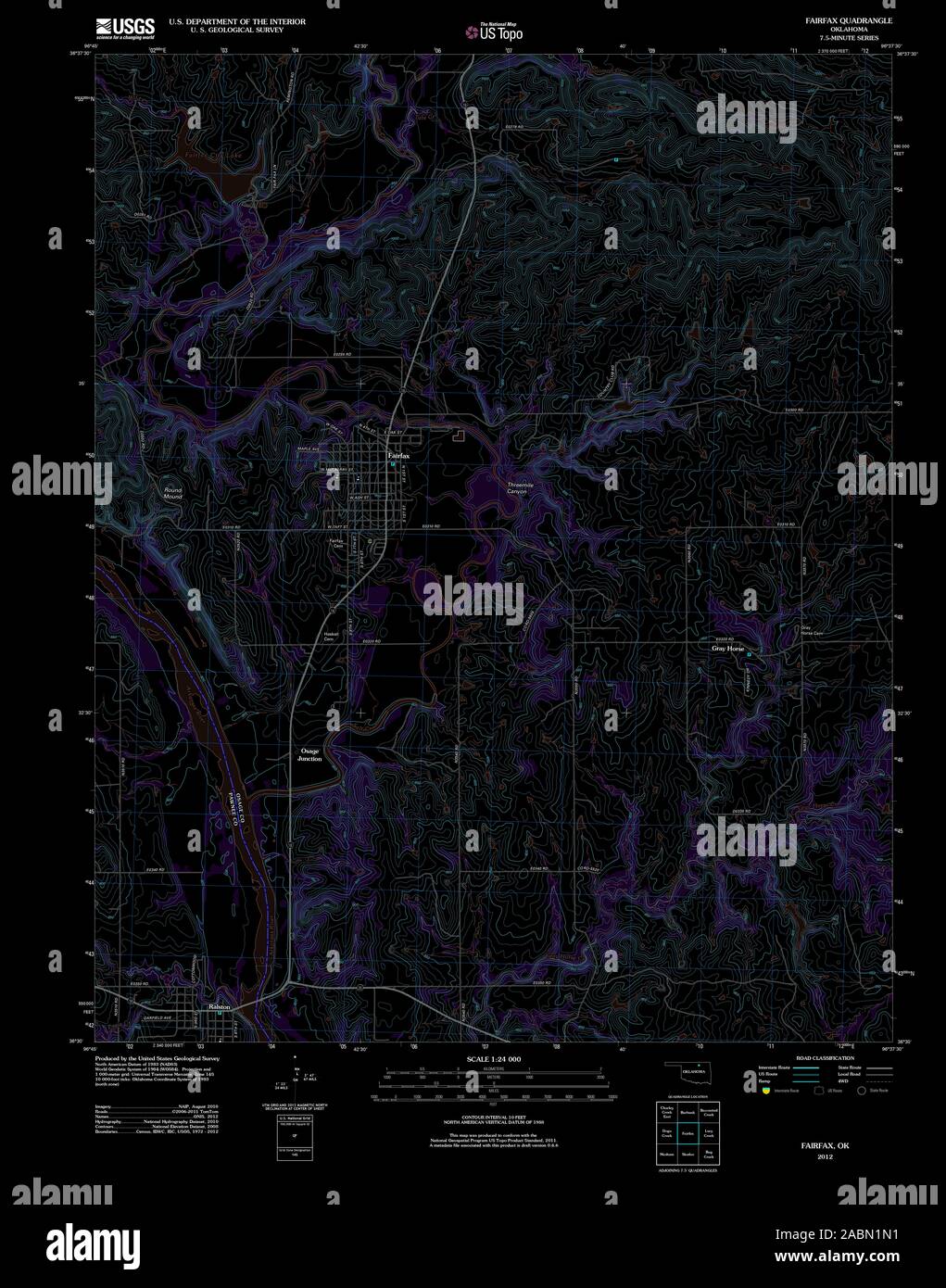 Mappa di fairfax oklahoma immagini e fotografie stock ad alta