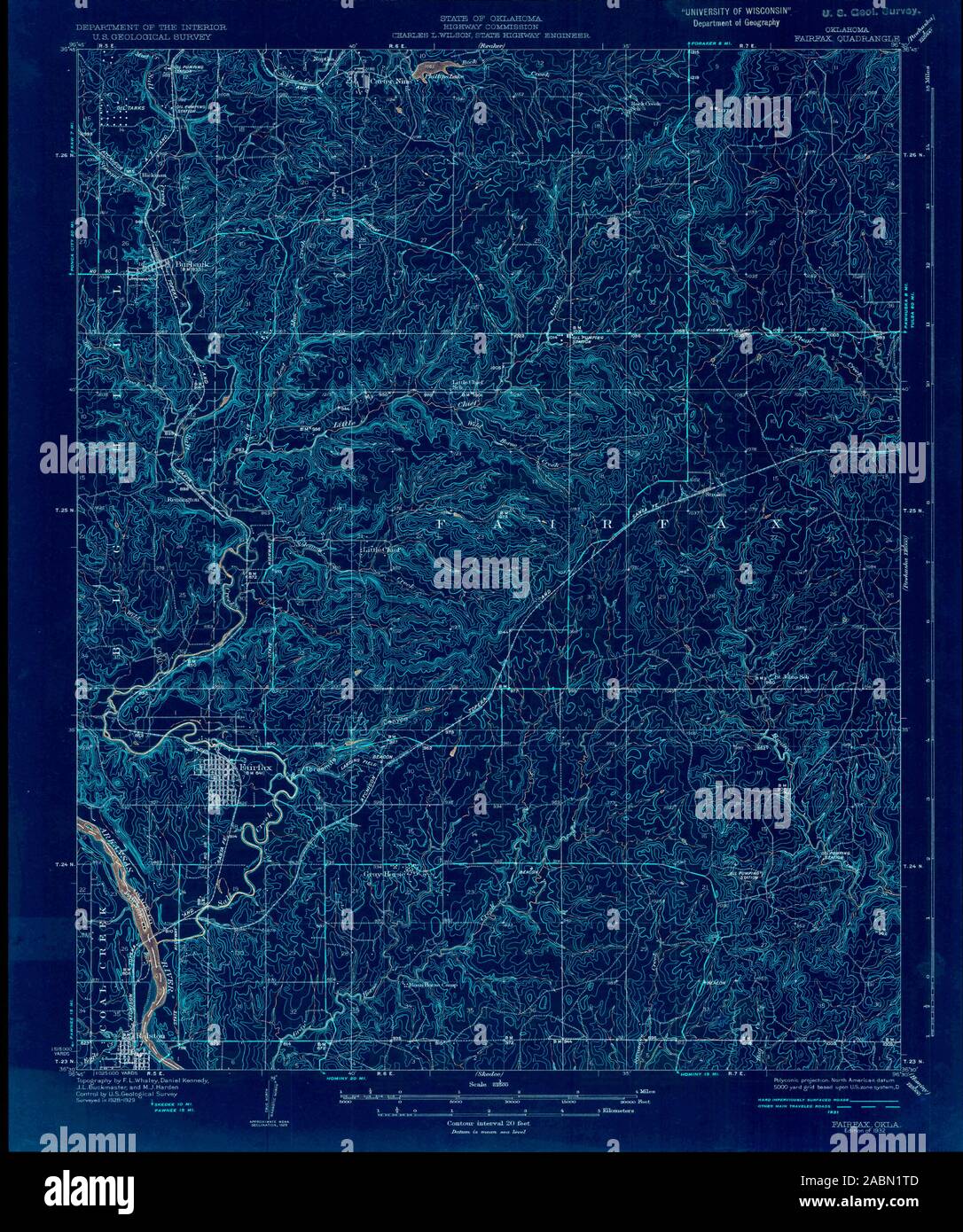 Mappa di fairfax oklahoma immagini e fotografie stock ad alta