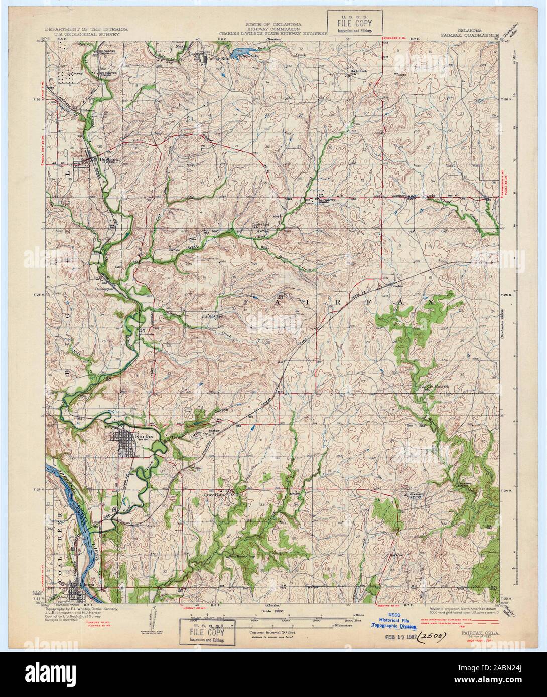 Mappa di fairfax oklahoma immagini e fotografie stock ad alta