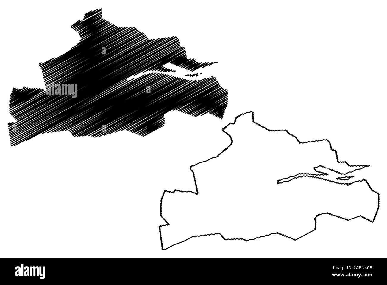 Cork City Council (Repubblica di Irlanda, contee dell'Irlanda) mappa illustrazione vettoriale, scribble schizzo Cork Corporation mappa Illustrazione Vettoriale