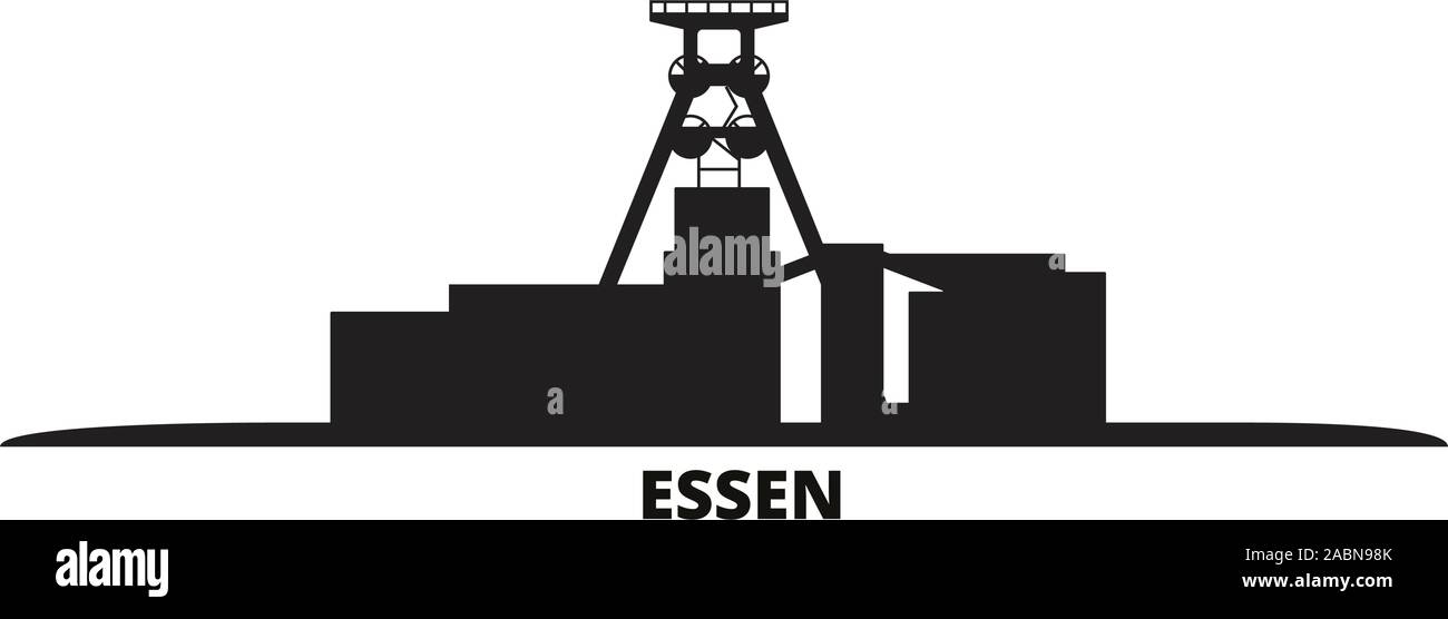 Germania, Essen, Complesso industriale delle Miniere di carbone dello Zollverein skyline della città isolata illustrazione vettoriale. Germania, Essen, industriale delle Miniere di carbone dello Zollverein Com Illustrazione Vettoriale