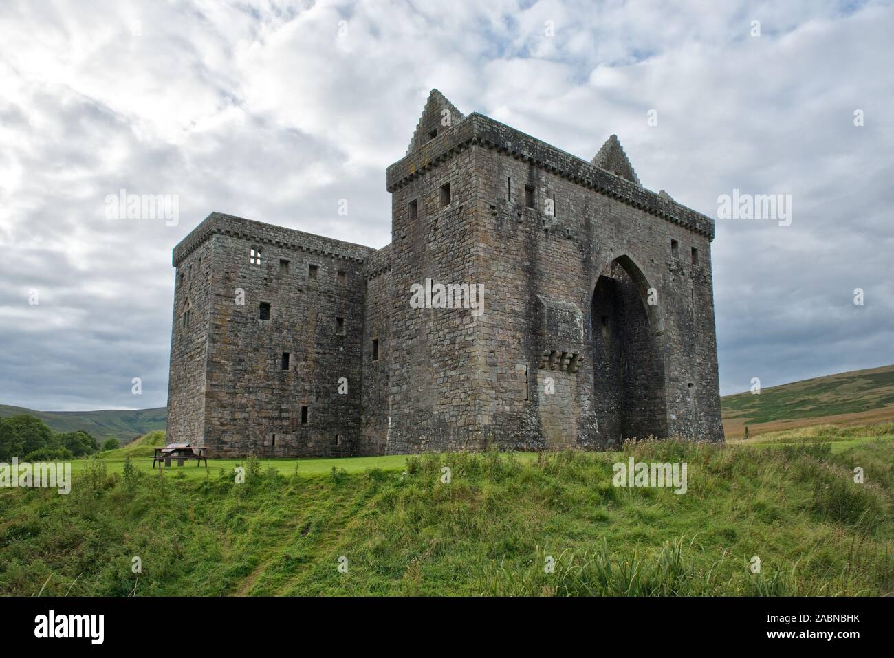 Hermitage Castello. Historic Scotland. Scottish Borders Foto Stock