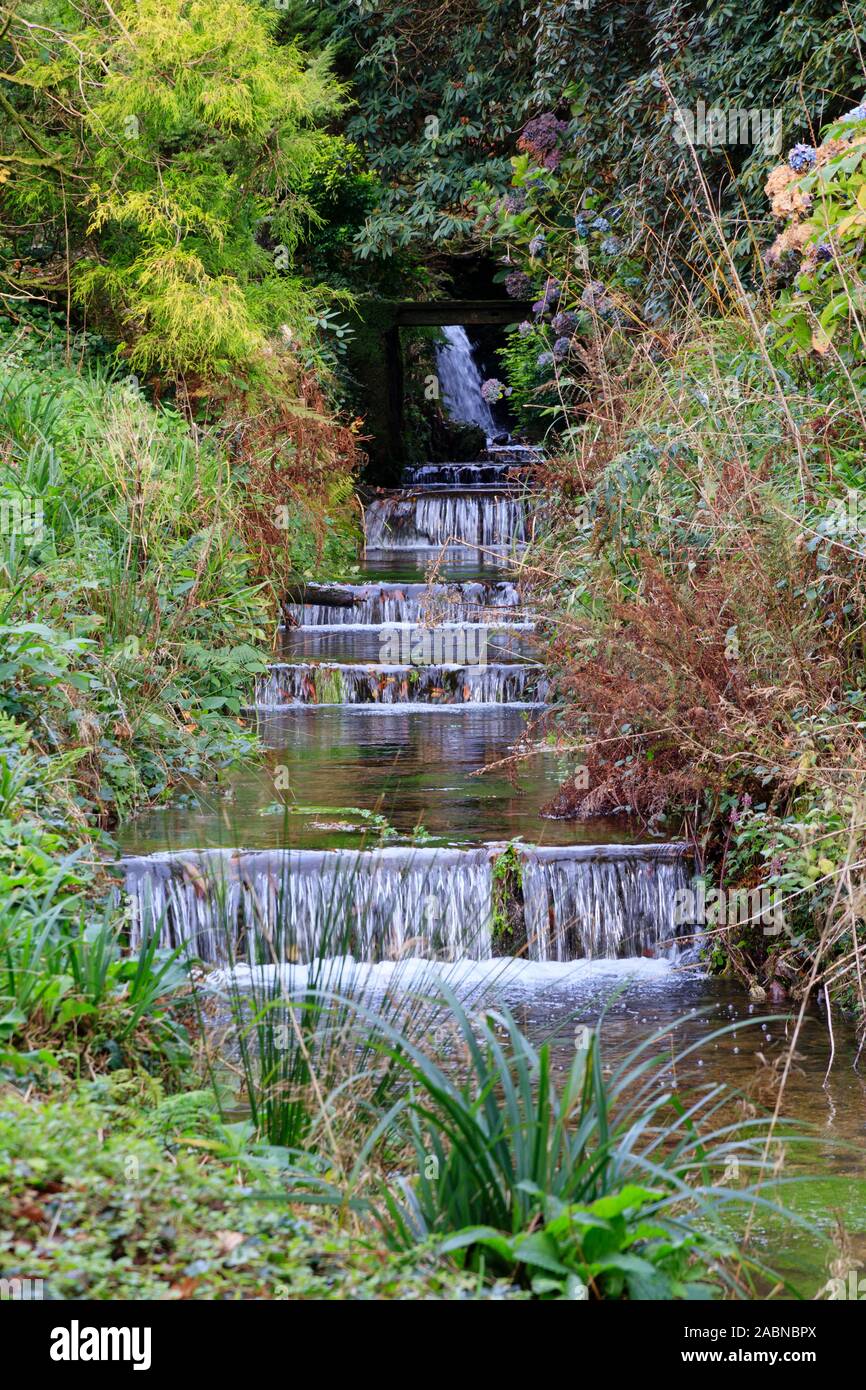 Cascate sul Addenbrook a Giardini Lukesland Autunno 2017 Foto Stock
