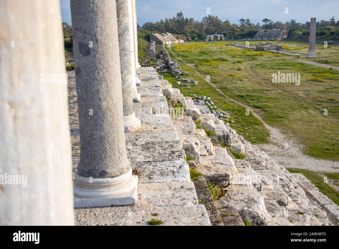 Ippodromo, Al Bass sito archeologico, pneumatico, Libano Foto Stock
