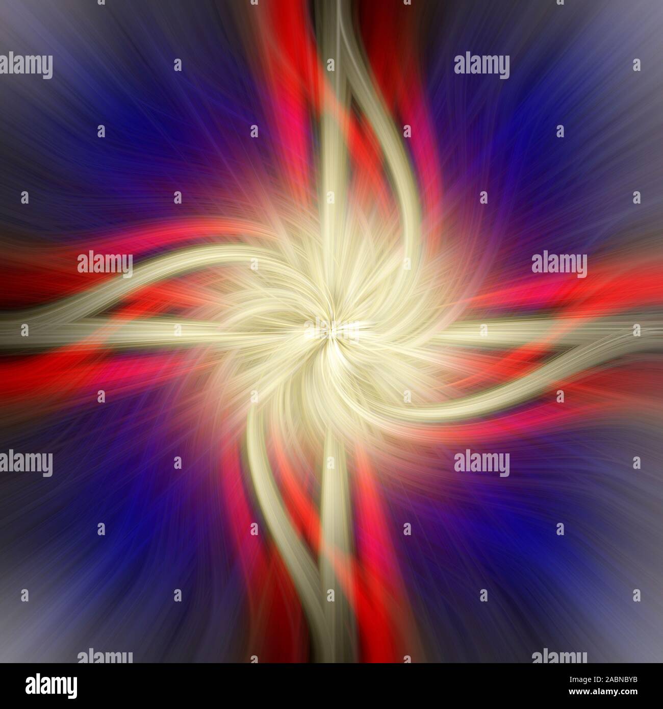 Rosso, bianco, blu e grigio modello di linee con fibre effetto. Abstract sfondo fantasy Foto Stock